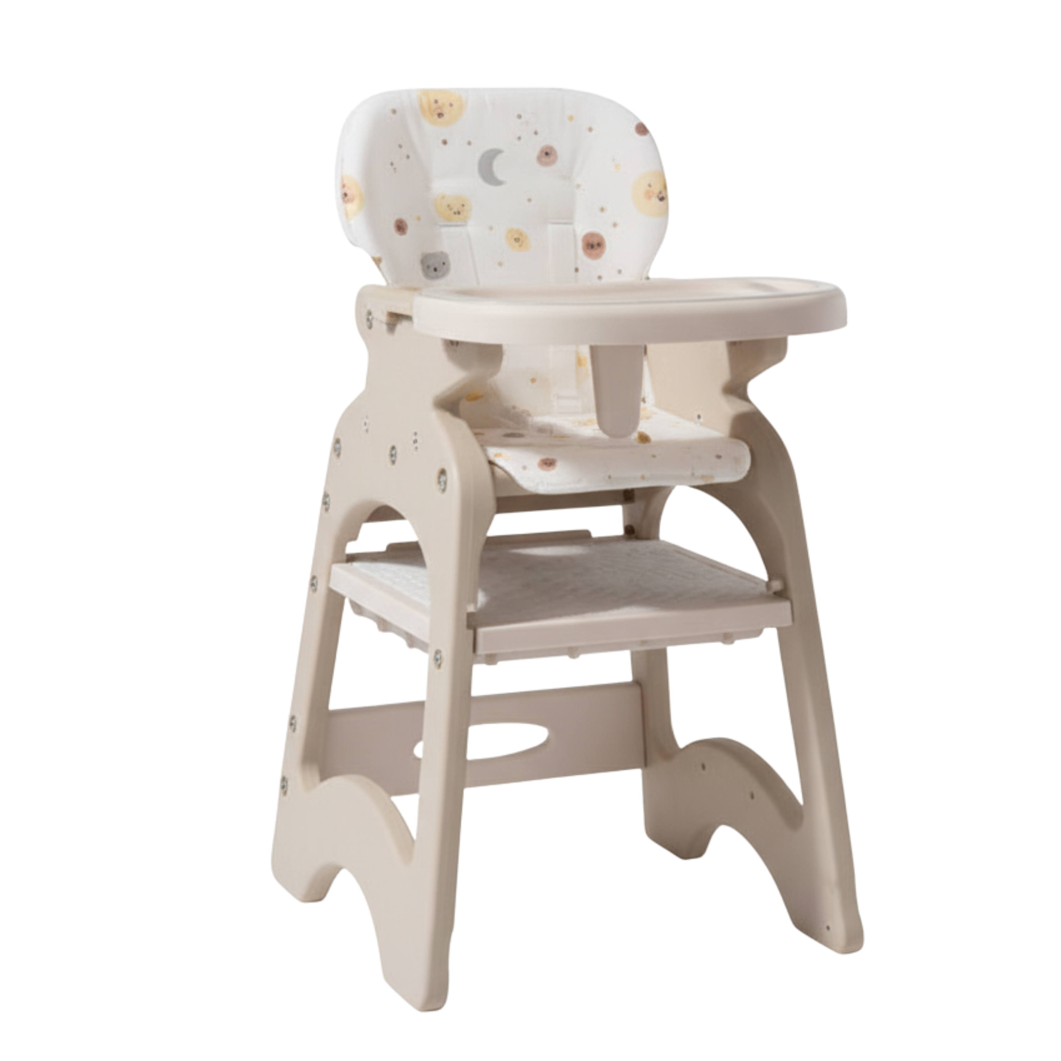 Baybee 5-in-1 Baby High Chair, Convertible Table and Chair Set for Toddlers, Multifunctional Rocking Seat with Lockable Universal Wheels, Adjustable Seat Backrest, Trays