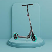 Rhino 2 Wheel Runner Scooter with Anti Slip ABS Base Big Wheels Height Adjustable Handlebar Foldable Max Load 50kg for Boys and Girls Ages 5 and Above - Black