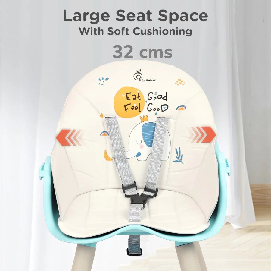 R for Rabbit Cherry Berry Tusky High Chair For Kids 3-in-1 Convertible with Detachable & Adjustable Food Tray