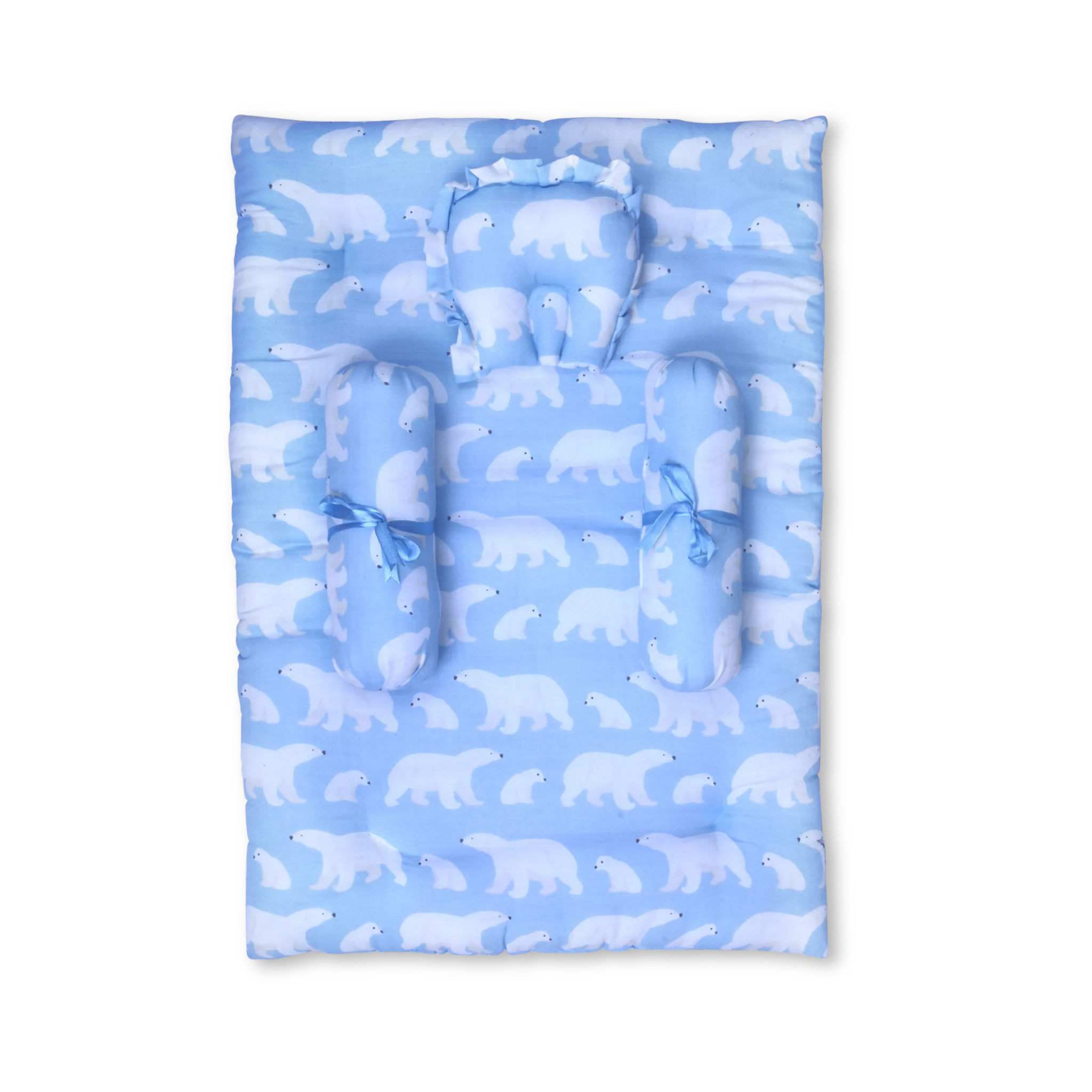 Bed with Pillow & Bolsters