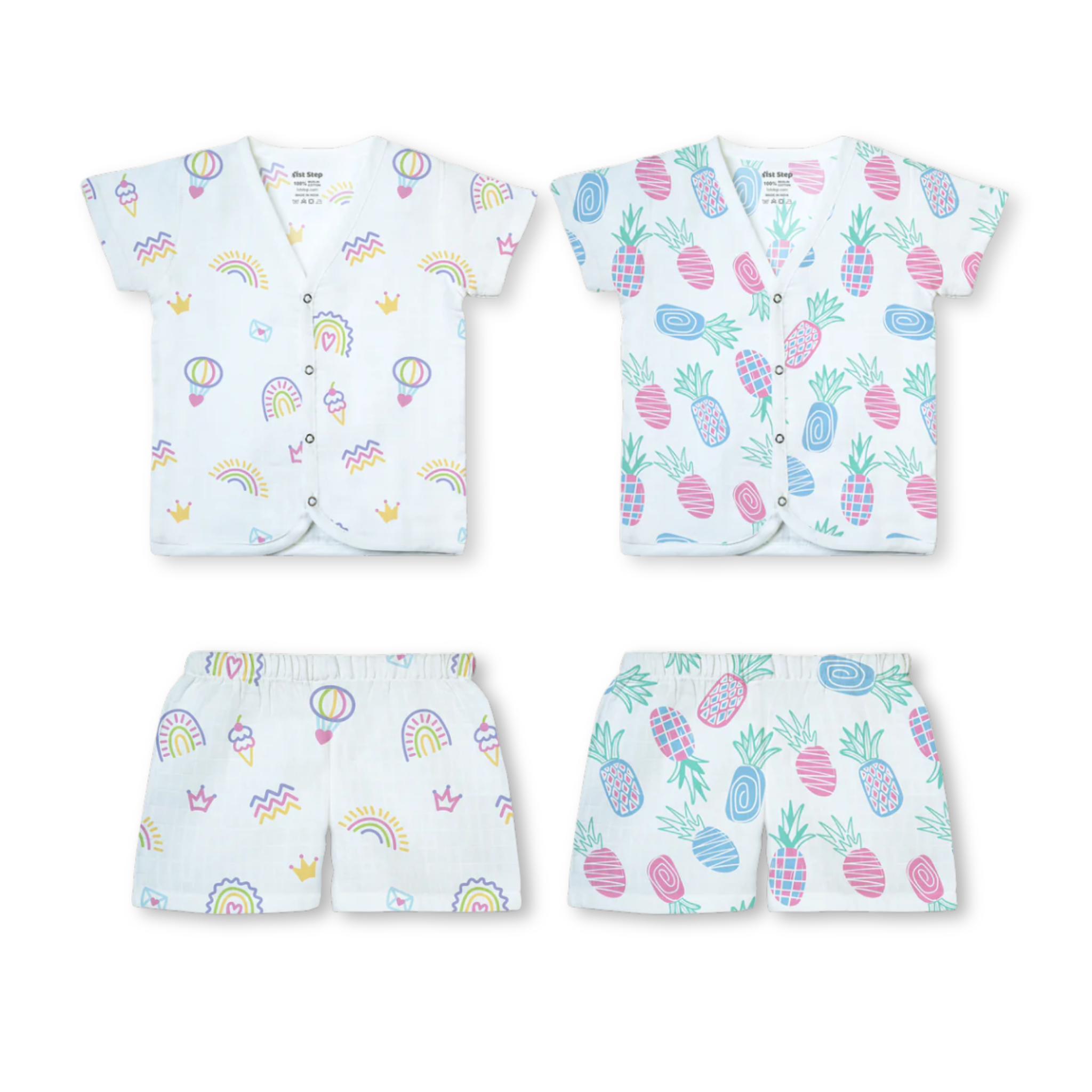 Muslin Half Sleeve Set