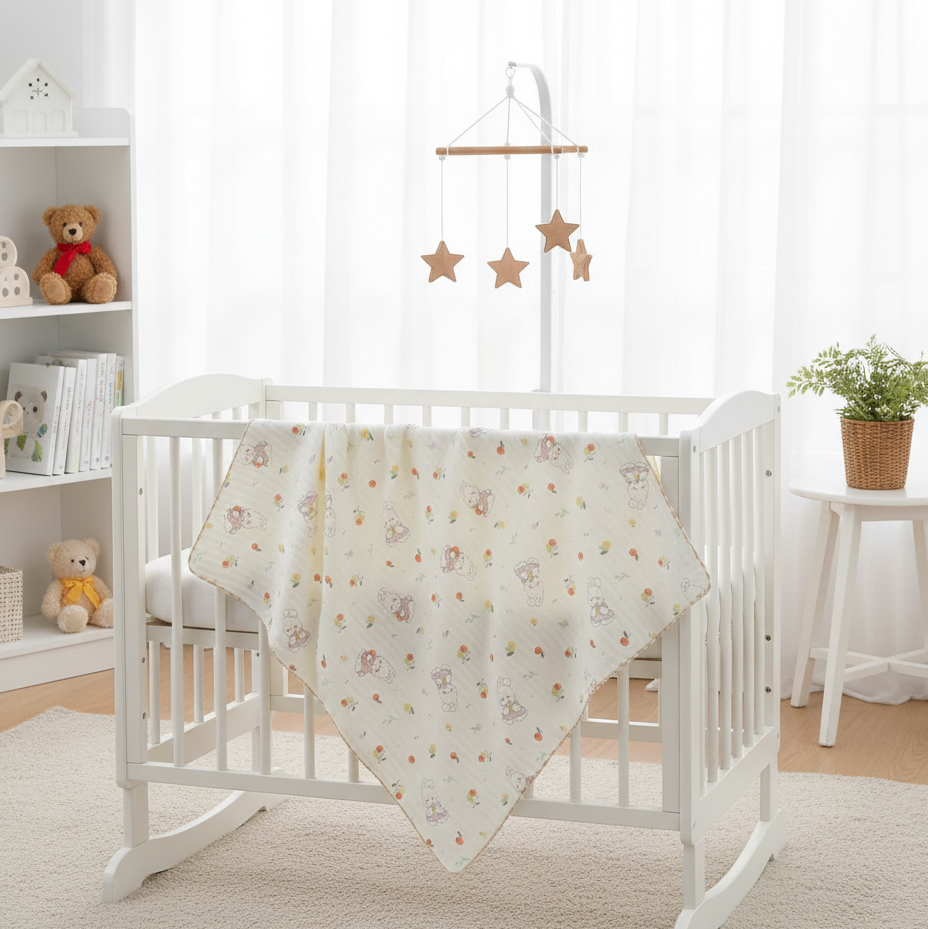 Organic 100% Cotton Baby Muslin Blanket Cloth | Ultra-Soft & Breathable | 85×85 cm | Newborn–12 Months babee D