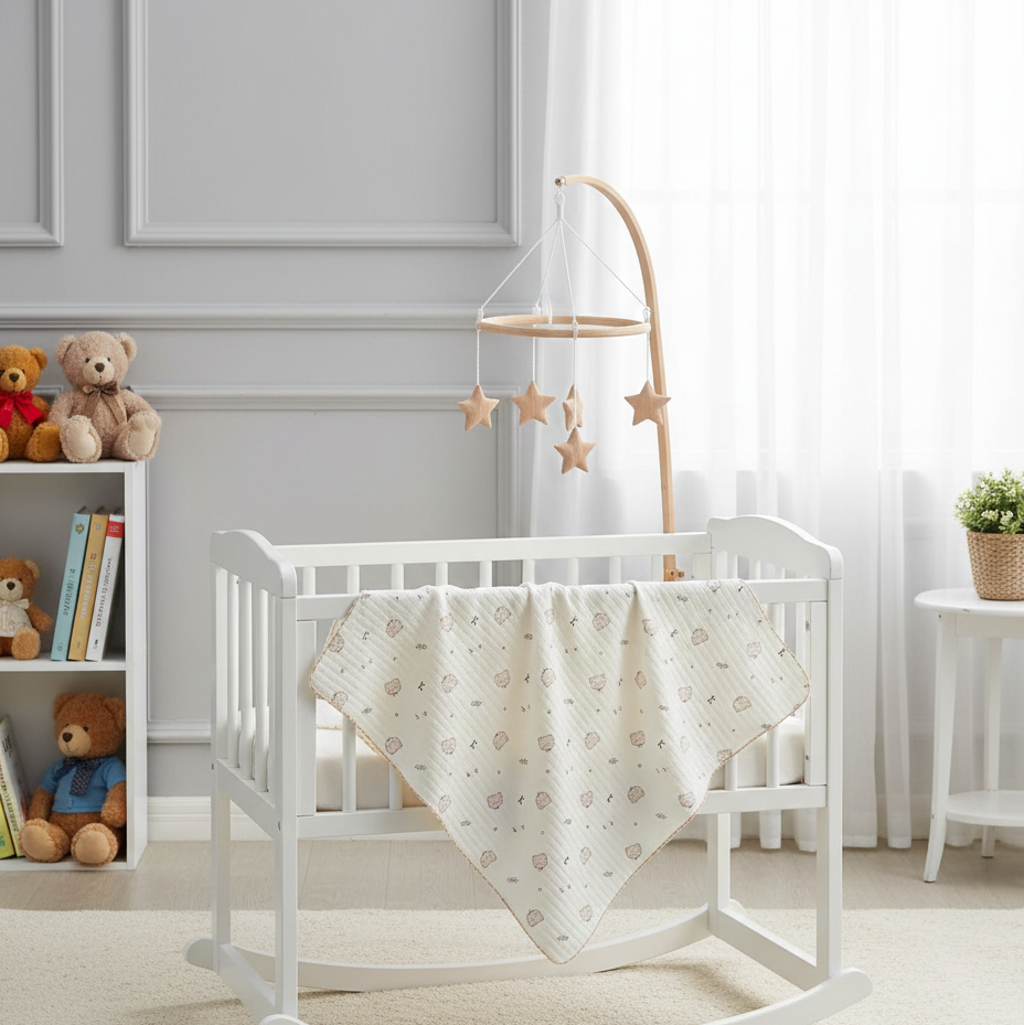 Organic 100% Cotton Baby Muslin Blanket Cloth | Ultra-Soft & Breathable | 85×85 cm | Newborn–12 Months babee D
