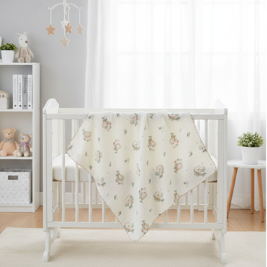 Organic 100% Cotton Baby Muslin Blanket Cloth | Ultra-Soft & Breathable | 85×85 cm | Newborn–12 Months babee D