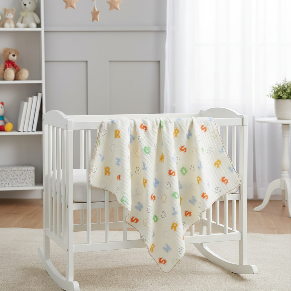 Organic 100% Cotton Baby Muslin Blanket Cloth | Ultra-Soft & Breathable | 85×85 cm | Newborn–12 Months babee D