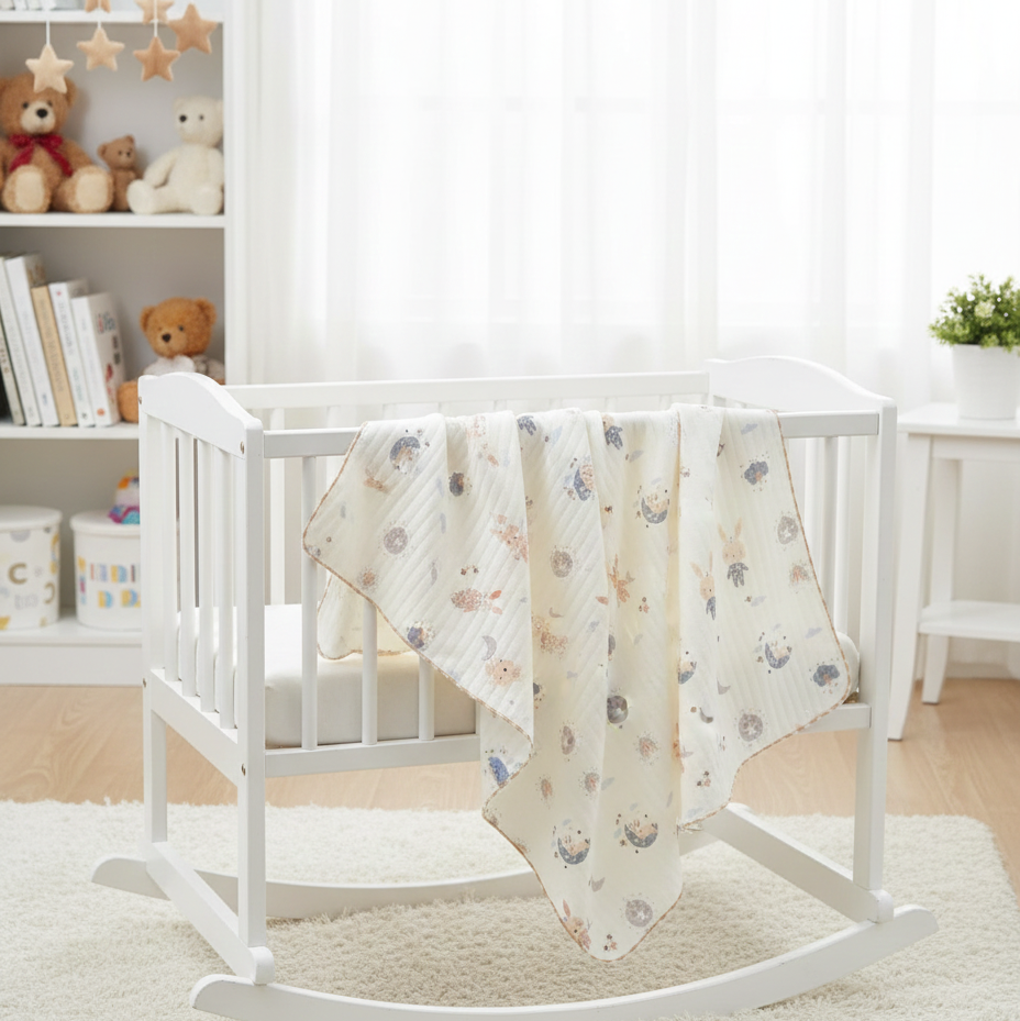 Organic 100% Cotton Baby Muslin Blanket Cloth | Ultra-Soft & Breathable | 85×85 cm | Newborn–12 Months babee D