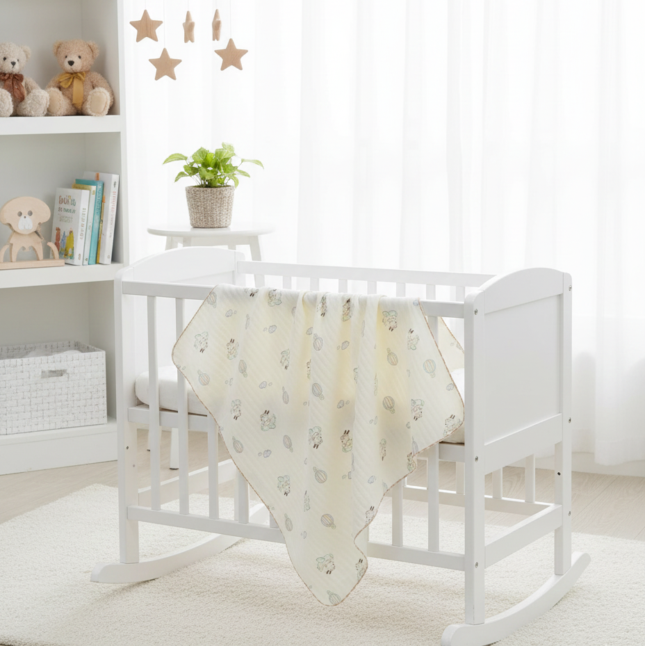 Organic 100% Cotton Baby Muslin Blanket Cloth | Ultra-Soft & Breathable | 85×85 cm | Newborn–12 Months babee D