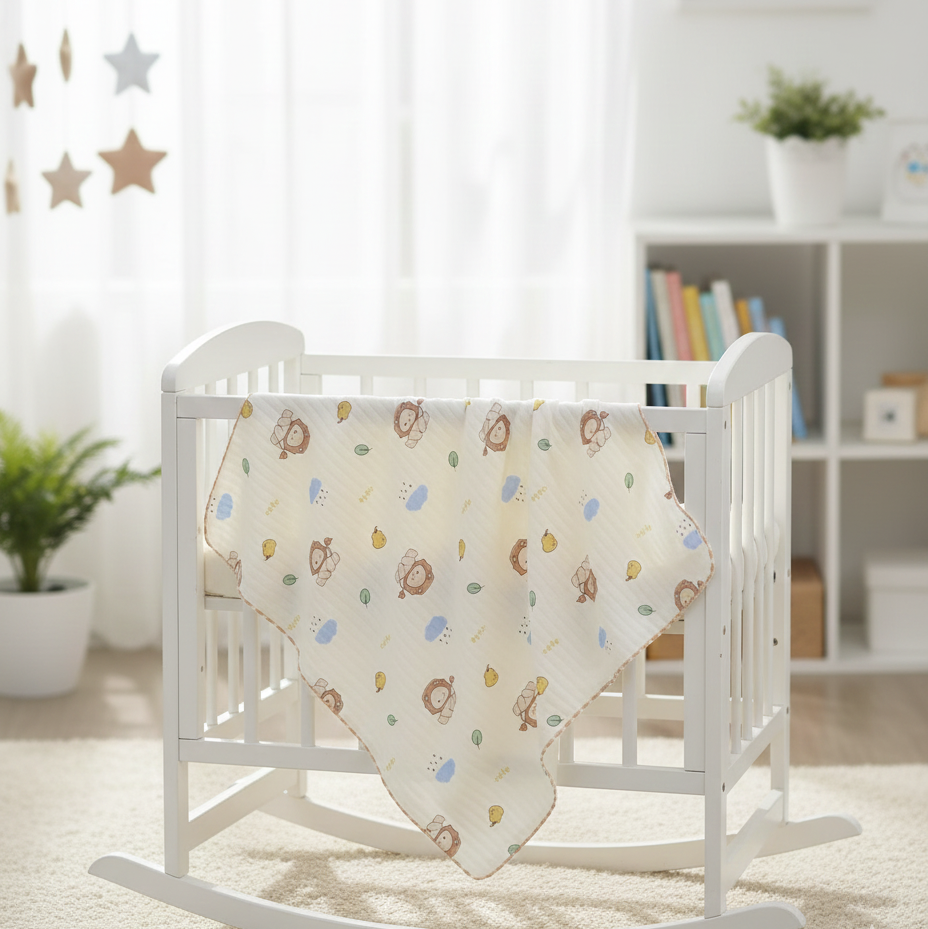 Organic 100% Cotton Baby Muslin Blanket Cloth | Ultra-Soft & Breathable | 85×85 cm | Newborn–12 Months babee D