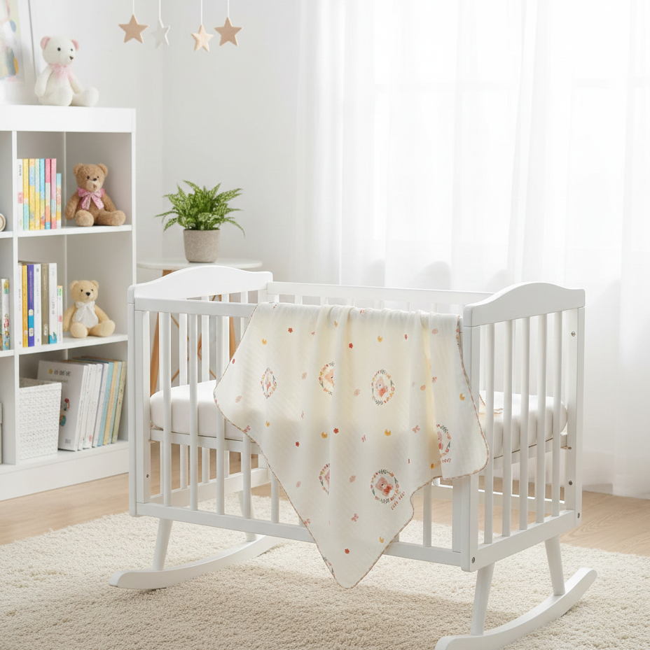 Organic 100% Cotton Baby Muslin Blanket Cloth | Ultra-Soft & Breathable | 85×85 cm | Newborn–12 Months babee D