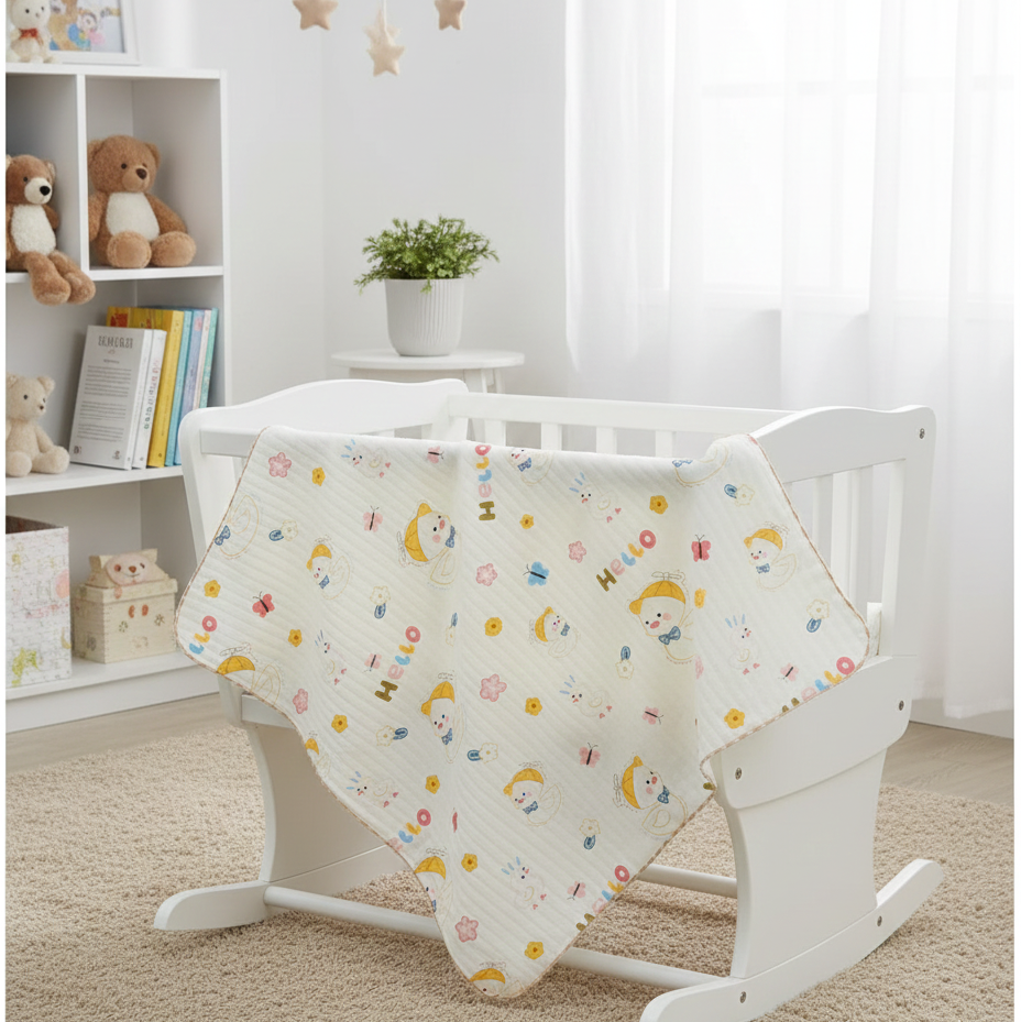 Organic 100% Cotton Baby Muslin Blanket Cloth | Ultra-Soft & Breathable | 85×85 cm | Newborn–12 Months babee D
