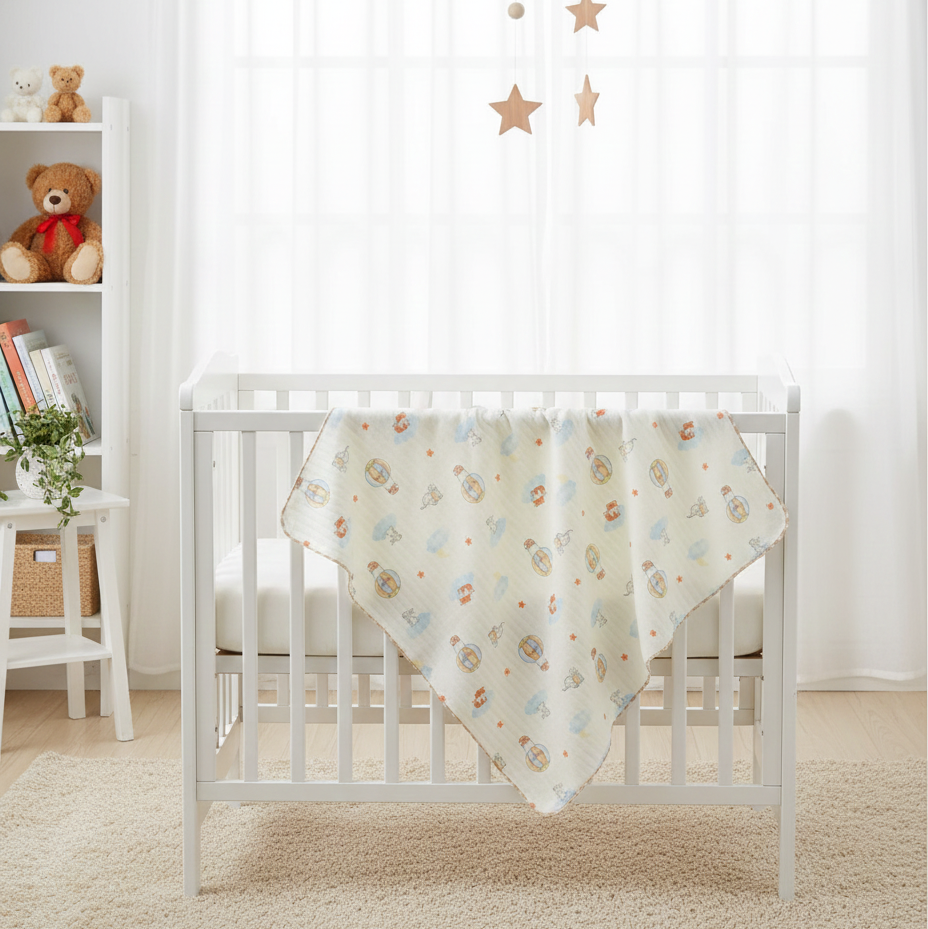 Organic 100% Cotton Baby Muslin Blanket Cloth | Ultra-Soft & Breathable | 85×85 cm | Newborn–12 Months babee D