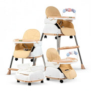 Baybee Nora 4-in-1 Convertible High Chair for Kids | Adjustable Baby Feeding Chair with Safety Harness, Cushion & Removable Tray