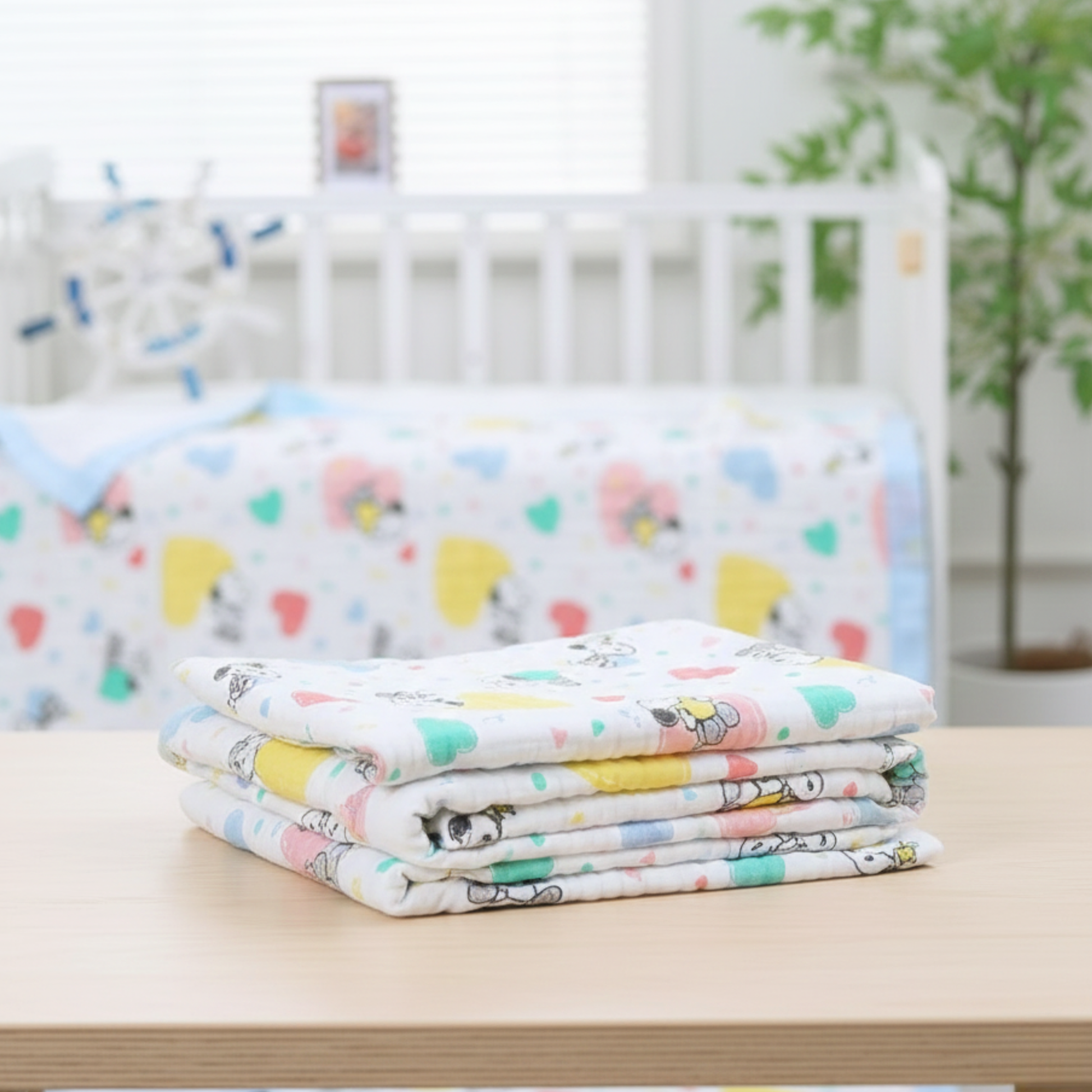 Organic 100% Cotton 6 layer Baby Muslin Blanket Cloth | Ultra-Soft & Breathable | 110×110 cm | Newborn–12 Months babee D