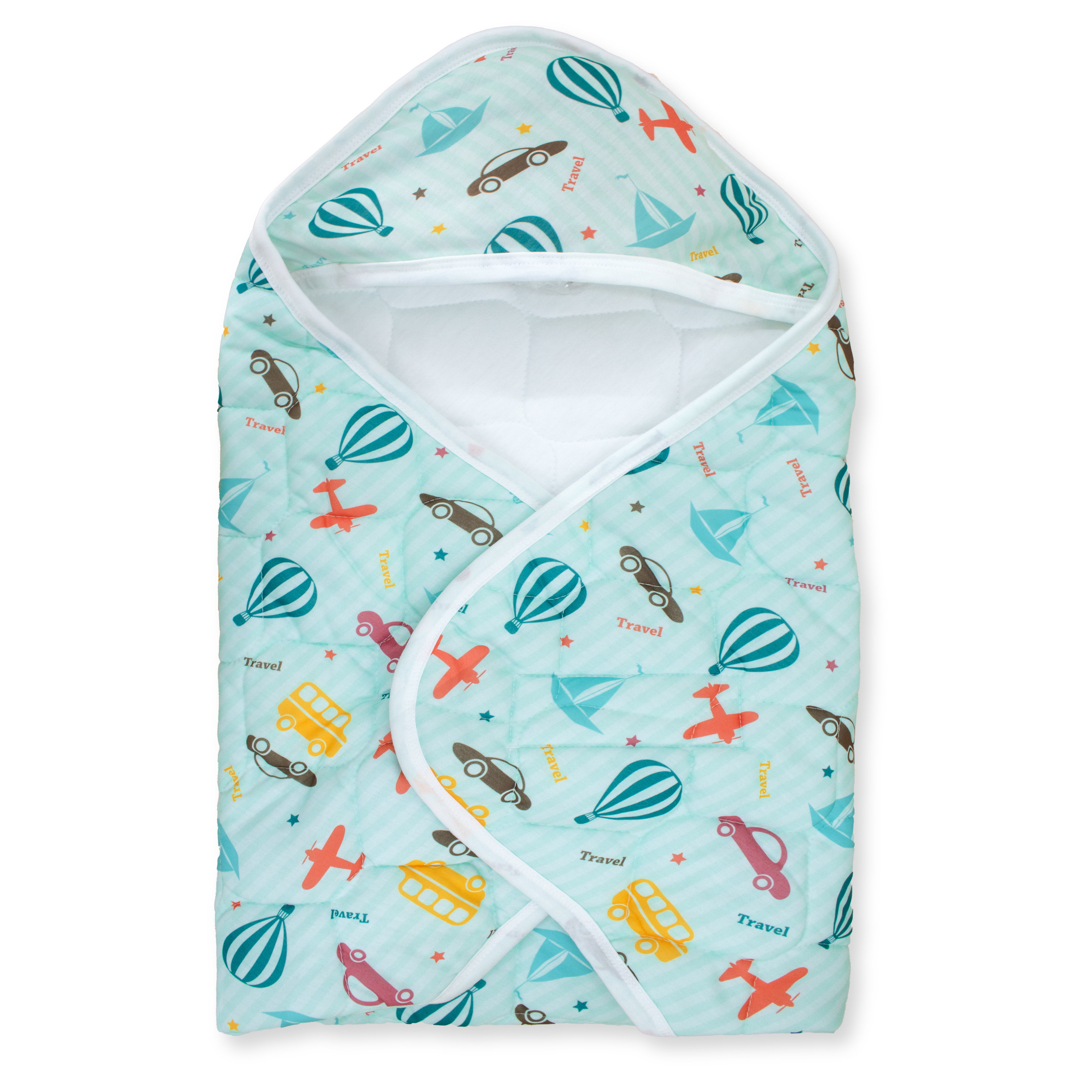 Newborn Baby Wrapper Blanket with Hood | Soft Padded Cotton Swaddle Wrap | Warm, Breathable & Comfortable Baby Wrap (0–6 Months)