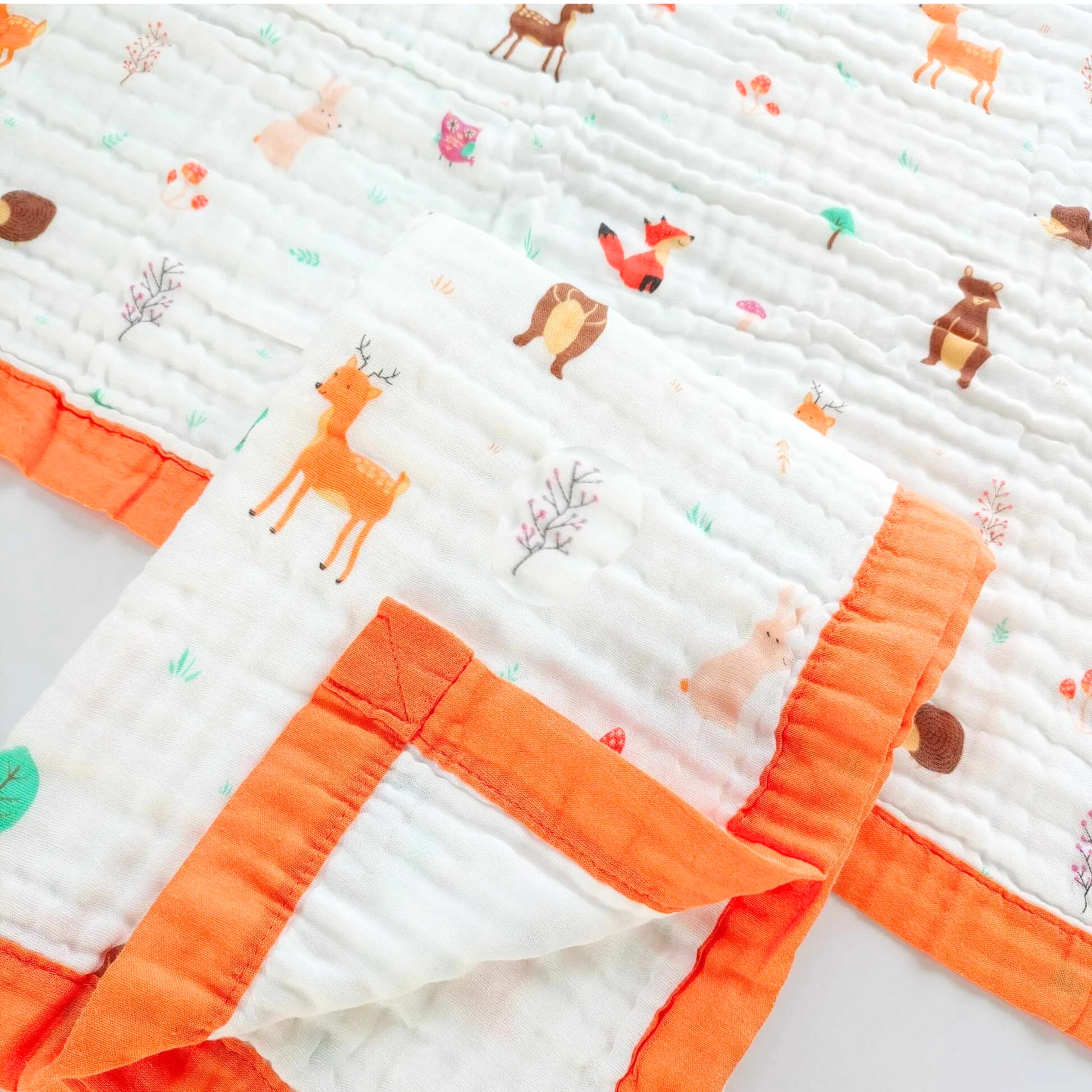 Organic 100% Cotton 6 layer Baby Muslin Blanket Cloth | Ultra-Soft & Breathable | 110×110 cm | Newborn–12 Months babee D