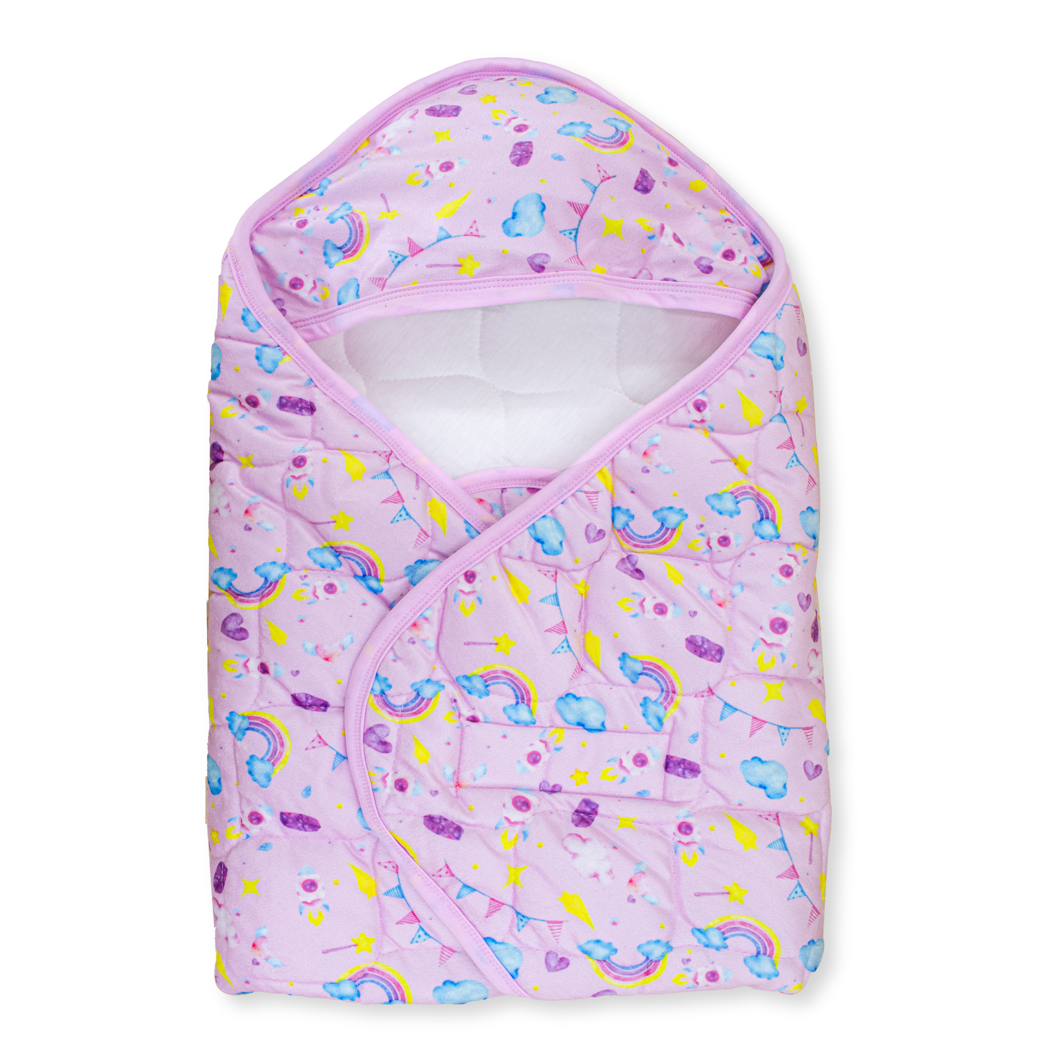 Newborn Baby Wrapper Blanket with Hood | Soft Padded Cotton Swaddle Wrap | Warm, Breathable & Comfortable Baby Wrap (0–6 Months)