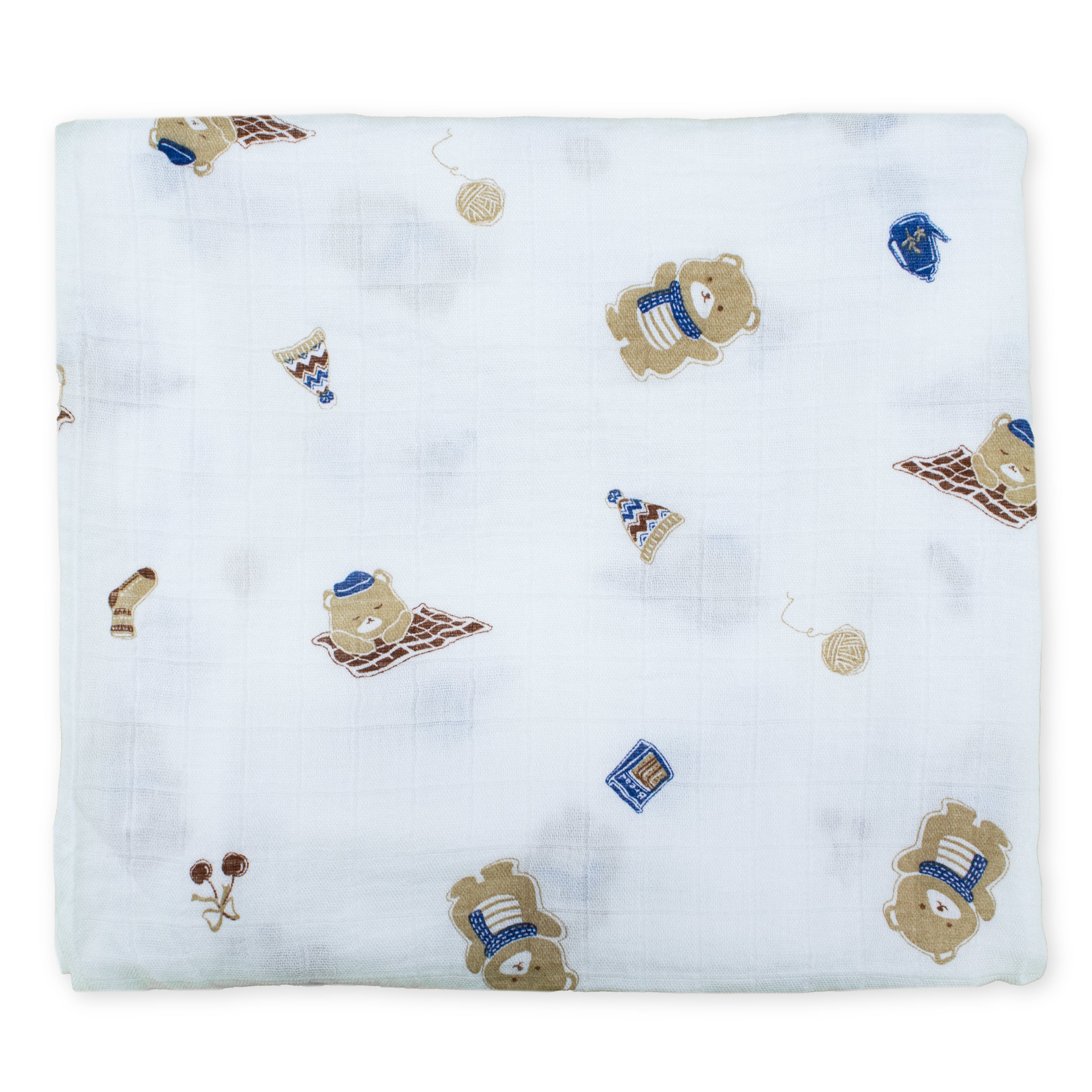 Organic 100% Cotton Baby Muslin Swaddle Cloth | Ultra-Soft & Breathable | 110×110 cm | Newborn–12 Months | Pack of 1