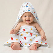 Muslin Baby Hooded Towel 75x75 cm – Ultra Soft Cotton Muslin Newborn Bath Towel with Hood | Lightweight, Breathable & Gentle