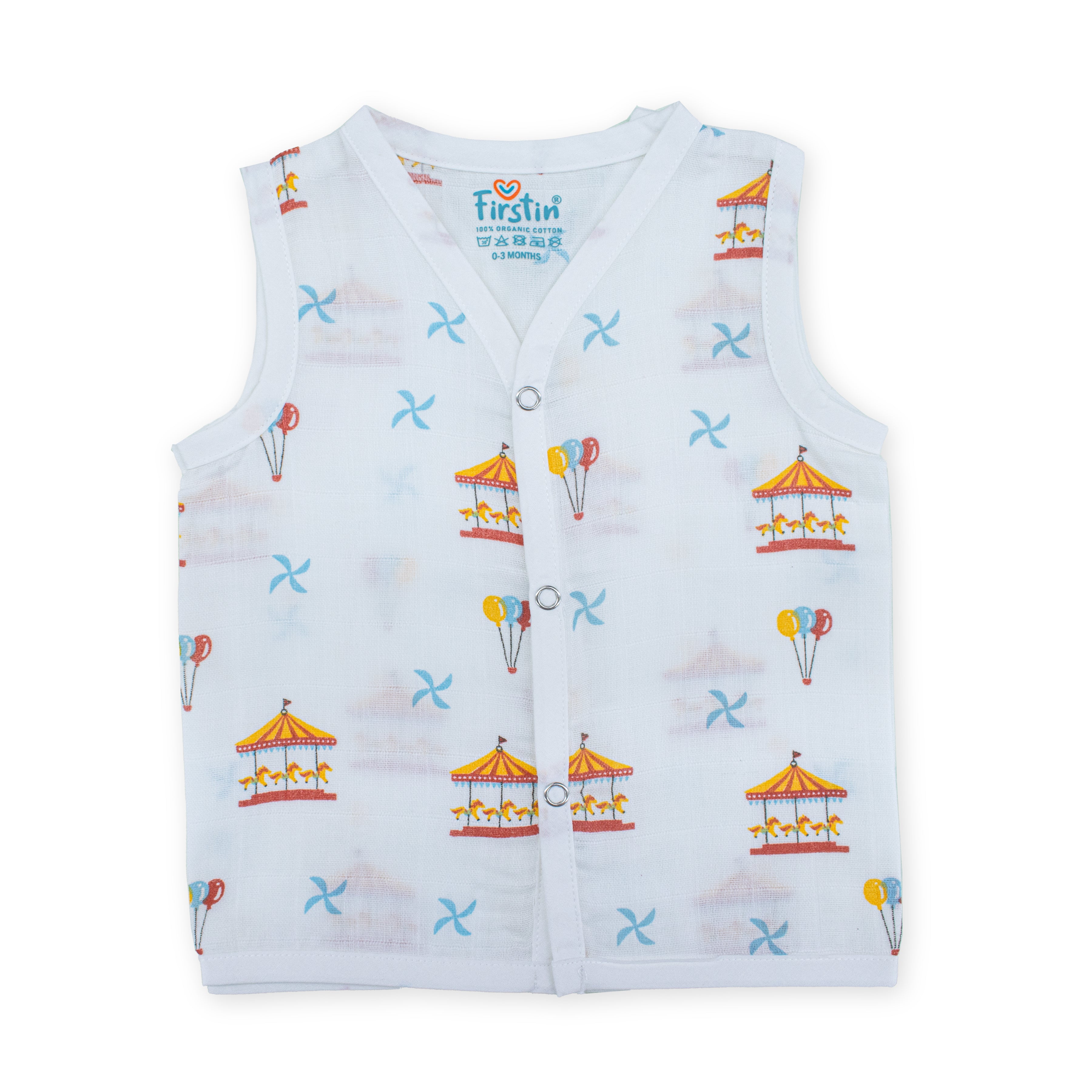 Muslin Button Type Jablas | Muslin Front Button Top For Babies