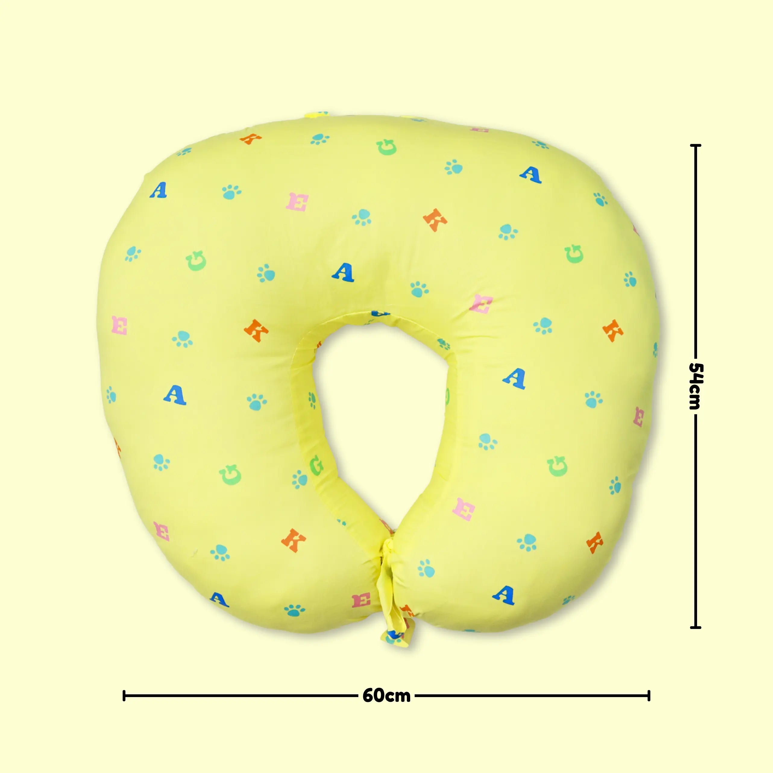 Breast Feeding & Nursing Pillow with Buckle Adjustment 100% Organic Cotton  - Yellow babee D