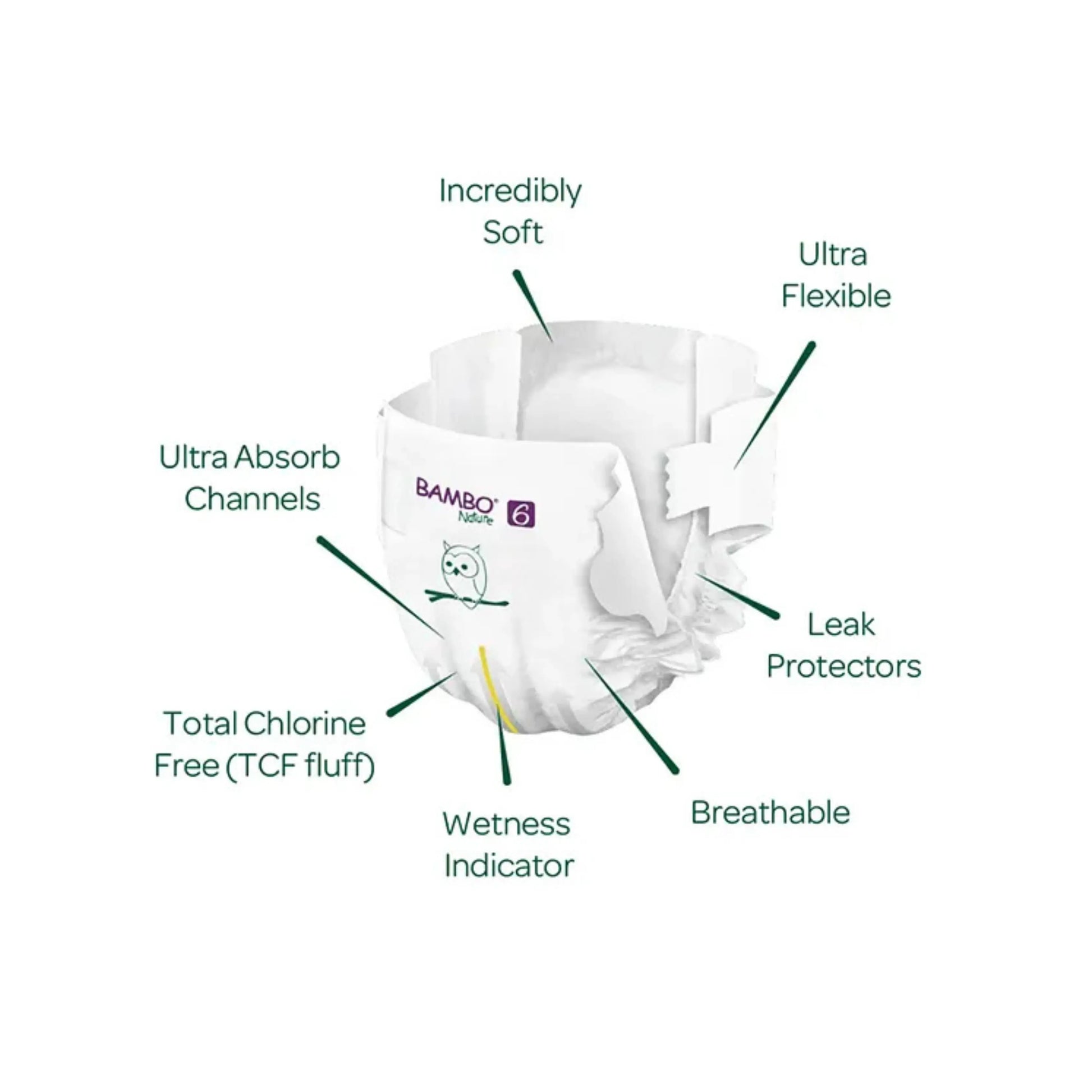 Bambo Nature Monthly Box - Skin Friendly Tape Style Diapers (size - 6) - XXL ( Pack Of 6 ) Bambo Nature