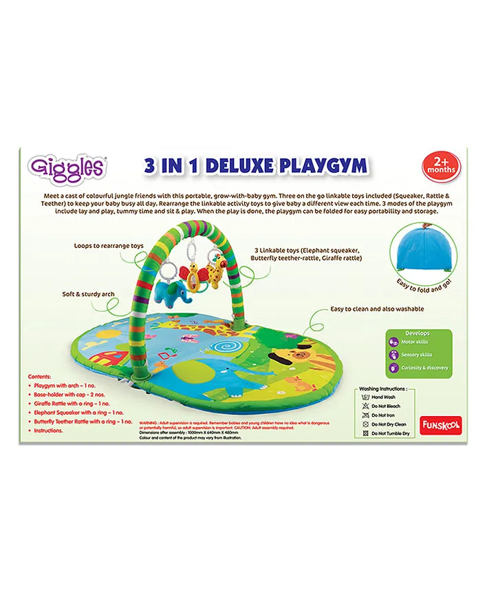 Giggles Funskool 3 in 1 Activity Play gym Deluxe Playgym - 2m+