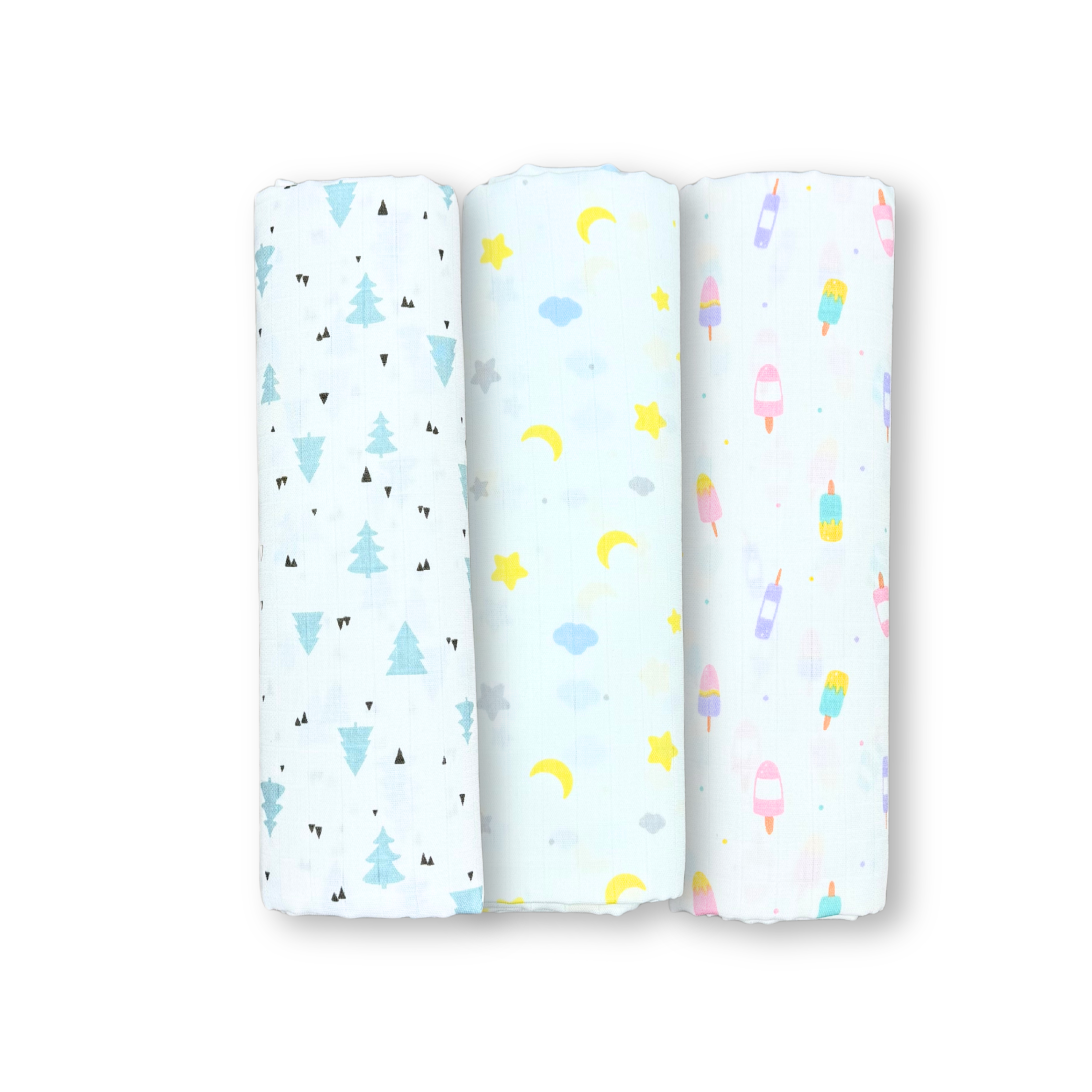 Organic 100% Cotton Baby Muslin Swaddle Cloth | Ultra-Soft & Breathable | 110×110 cm | Newborn–12 Months | Pack of 3 babee D