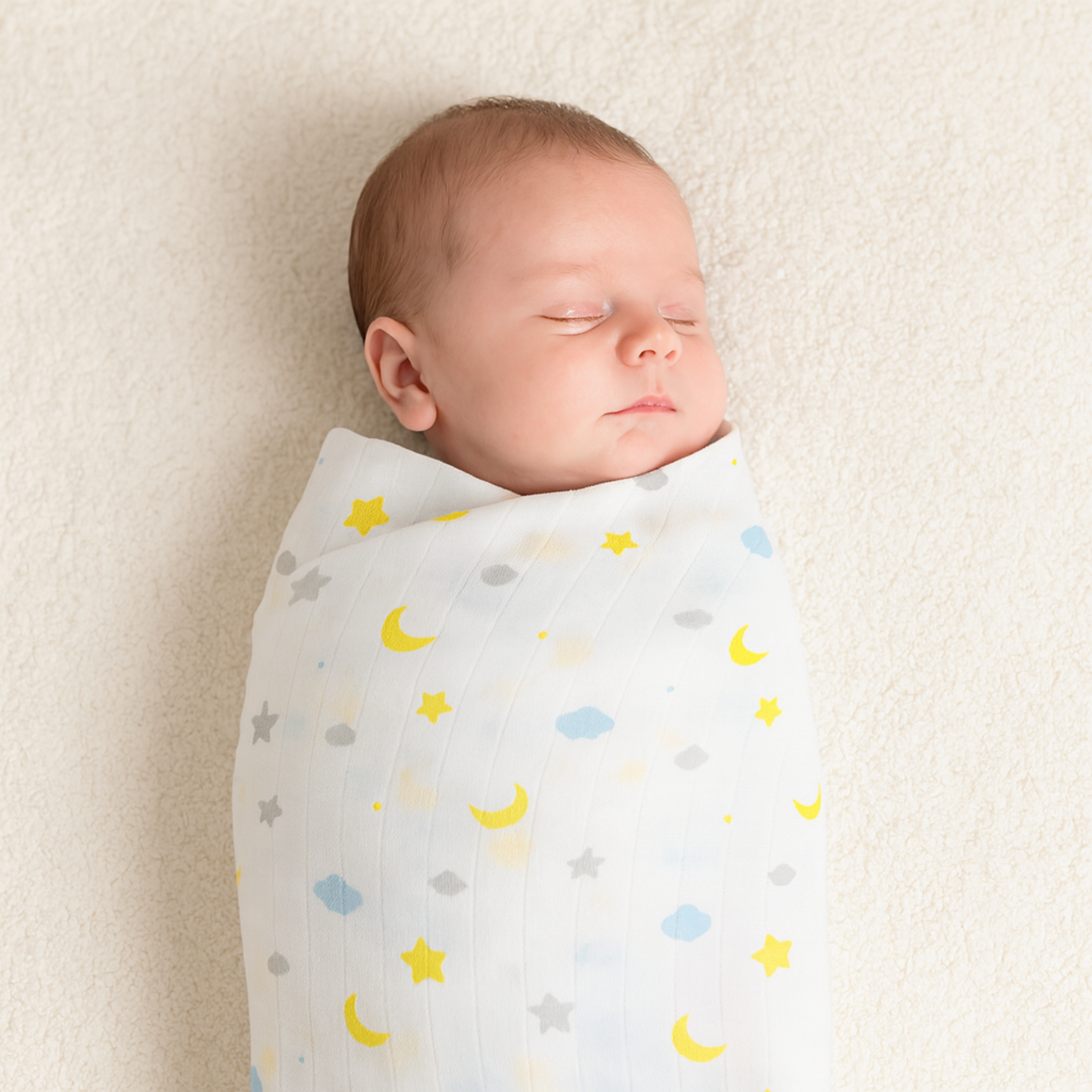 Organic 100% Cotton Baby Muslin Swaddle Cloth | Ultra-Soft & Breathable | 110×110 cm | Newborn–12 Months | Pack of 1 (Copy) babee D