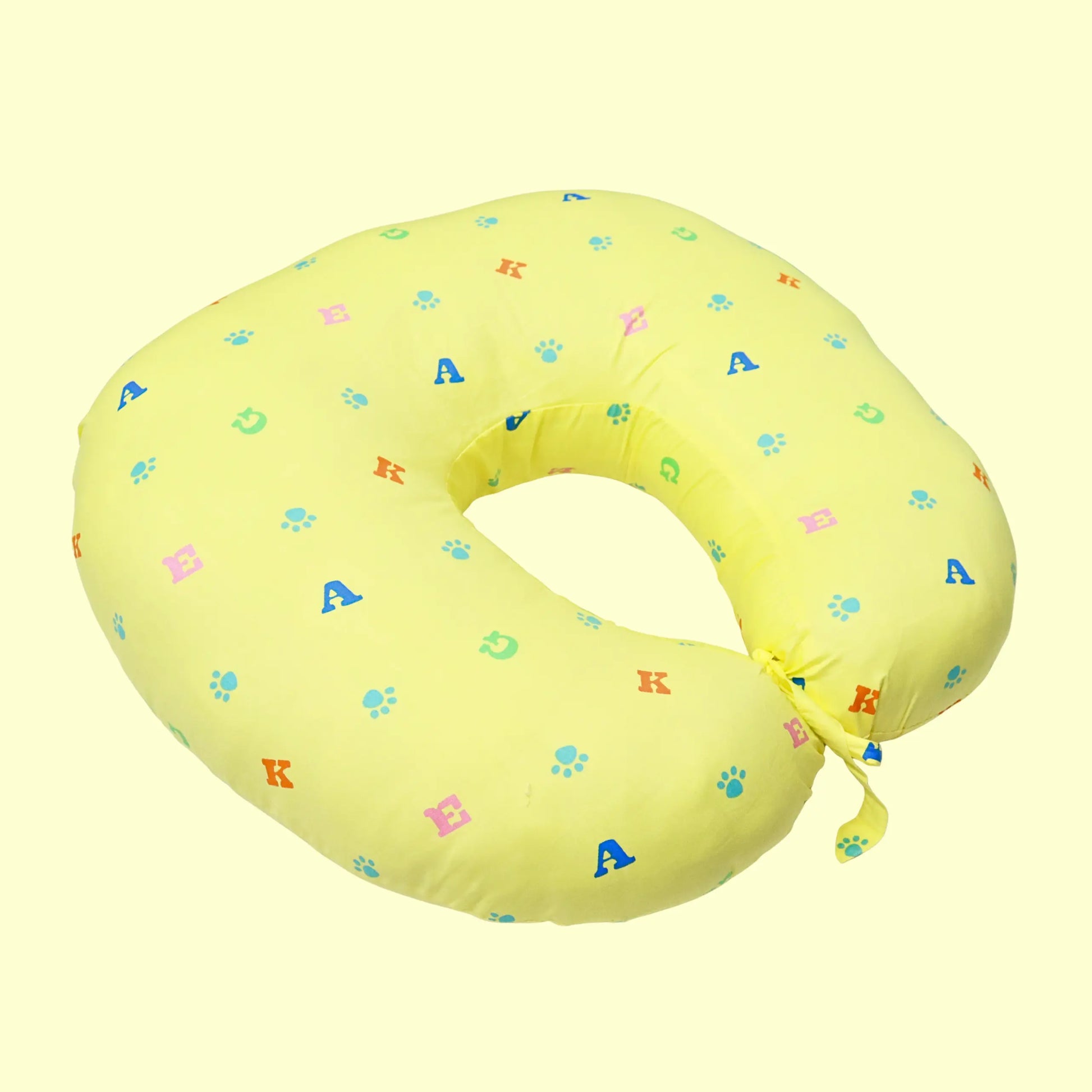 Breast Feeding & Nursing Pillow with Buckle Adjustment 100% Organic Cotton  - Yellow babee D