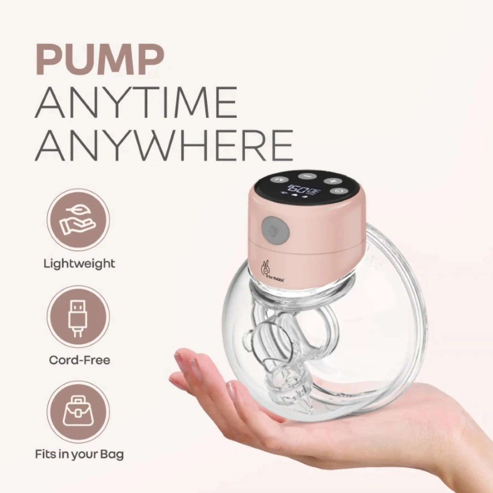 R for Rabbit Lactella Flexi electric Breast Pump single | 3 Modes & 12 Levels | 30 minutes Auto cut mode - Hands-Free & Rechargeable with 180ml Milk Container R for Rabbit