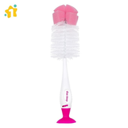 1st Step BPA Free 2 in 1 Bottle & Nipple Cleaning Brush with Suction Base | Nylon Bristles Baby Feeding Bottle Cleaner