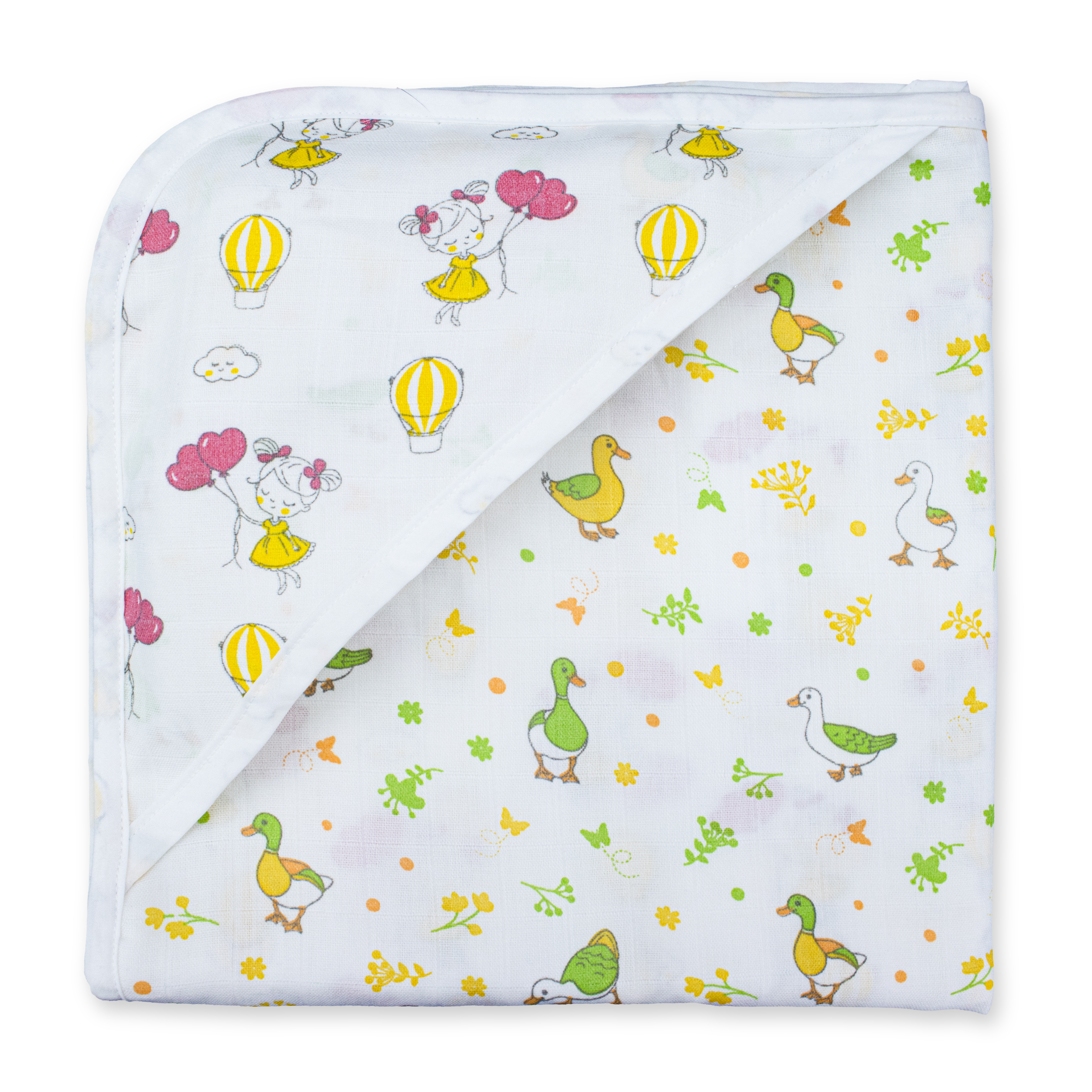 Muslin Baby Hooded Towel 75x75 cm – Ultra Soft Cotton Muslin Newborn Bath Towel with Hood | Lightweight, Breathable & Gentle
