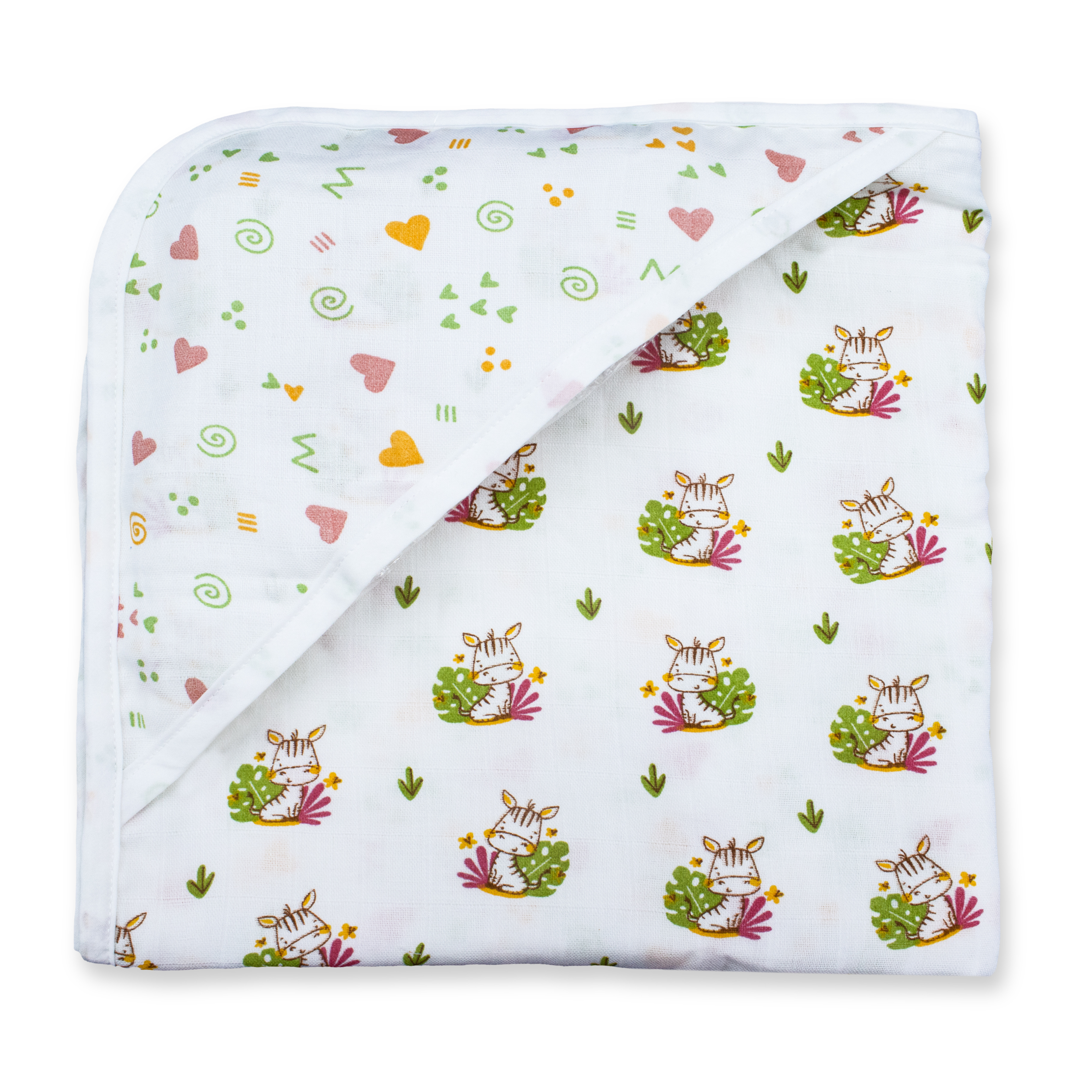 Muslin Baby Hooded Towel 75x75 cm – Ultra Soft Cotton Muslin Newborn Bath Towel with Hood | Lightweight, Breathable & Gentle