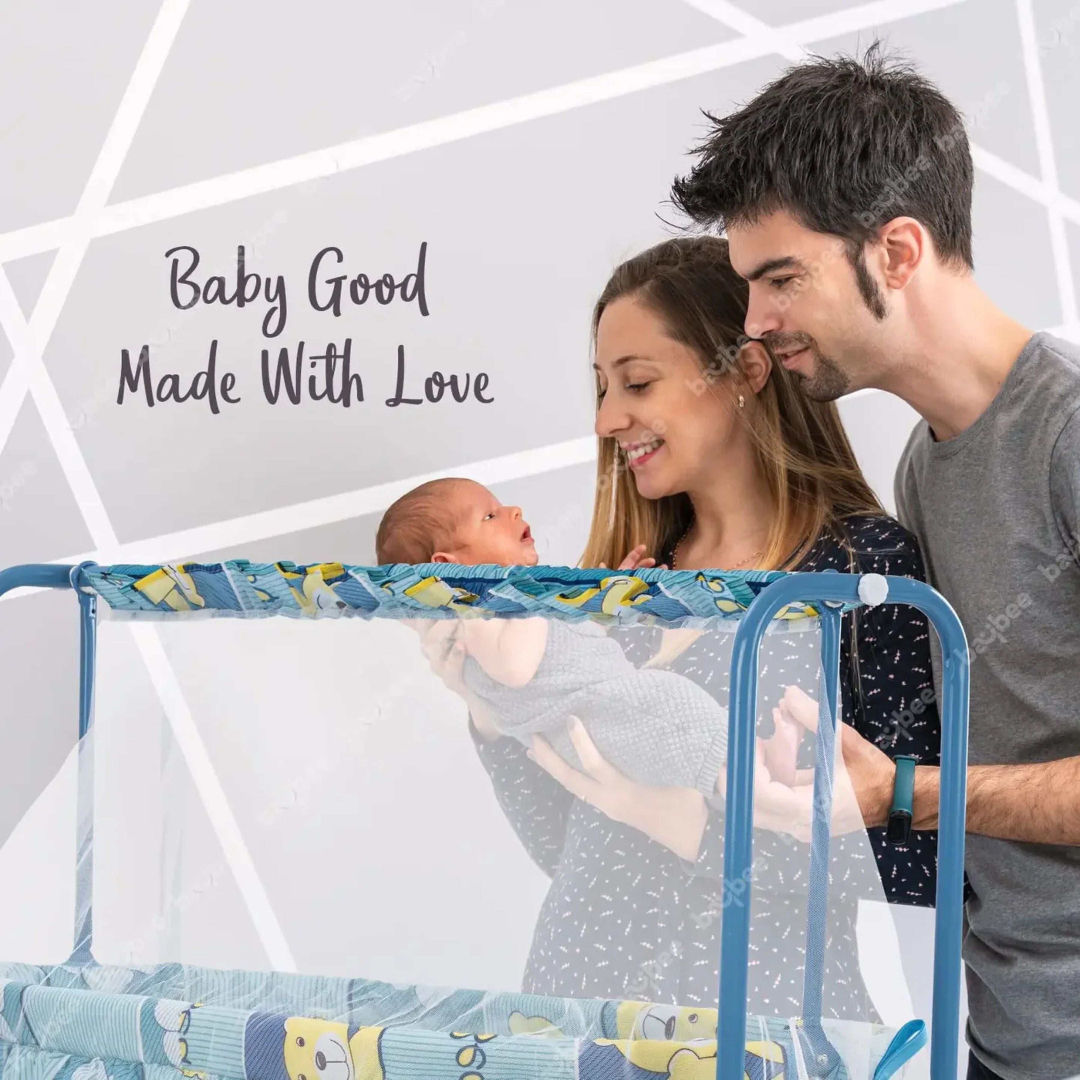 Baybee Enchant Baby Swing Cradle for Baby – Baby Cradle Swing Jhula with Mosquito Net & Wheels | Newborn to 12 Months
