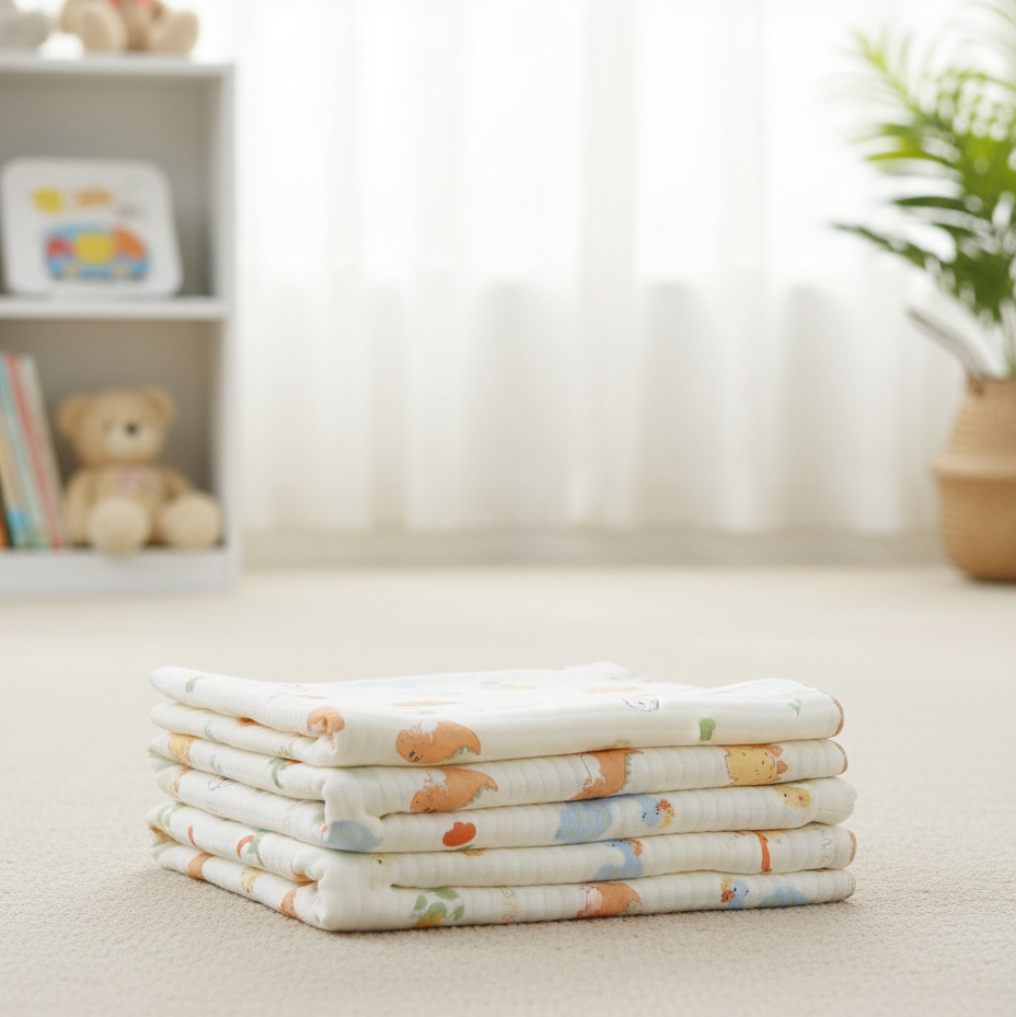 Organic 100% Cotton Baby Muslin Blanket Cloth | Ultra-Soft & Breathable | 85×85 cm | Newborn–12 Months babee D