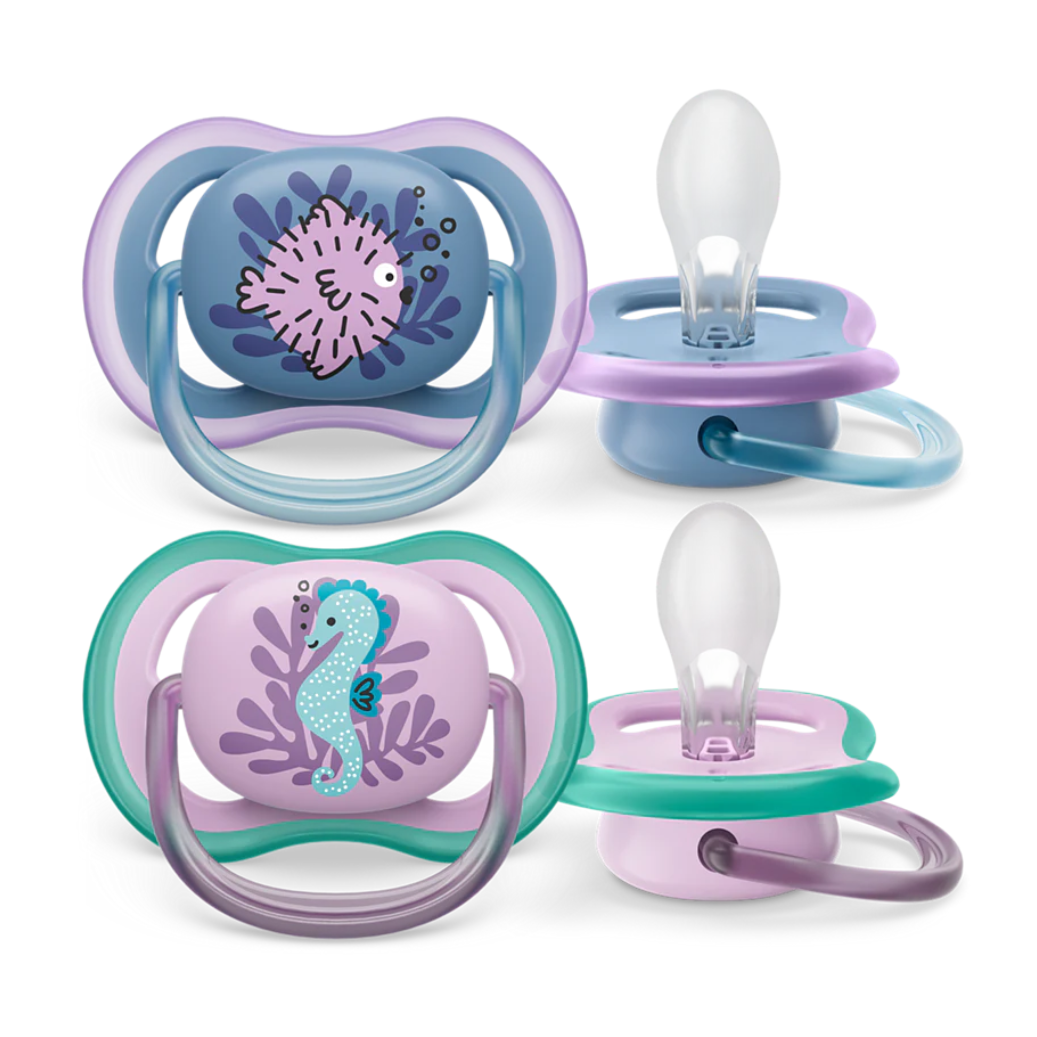 Philips Avent Ultra Air Soother 6-18 Months | Lightweight & Breathable Baby Pacifier for Babies | BPA Free Silicone Nipple (2 Pack)