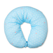Newborn Nursing Feeding Pillow, Breastfeeding Pillows with Removable Cover, Infant Support for Baby & Mom 100% Organic Cotton - Blue babee D