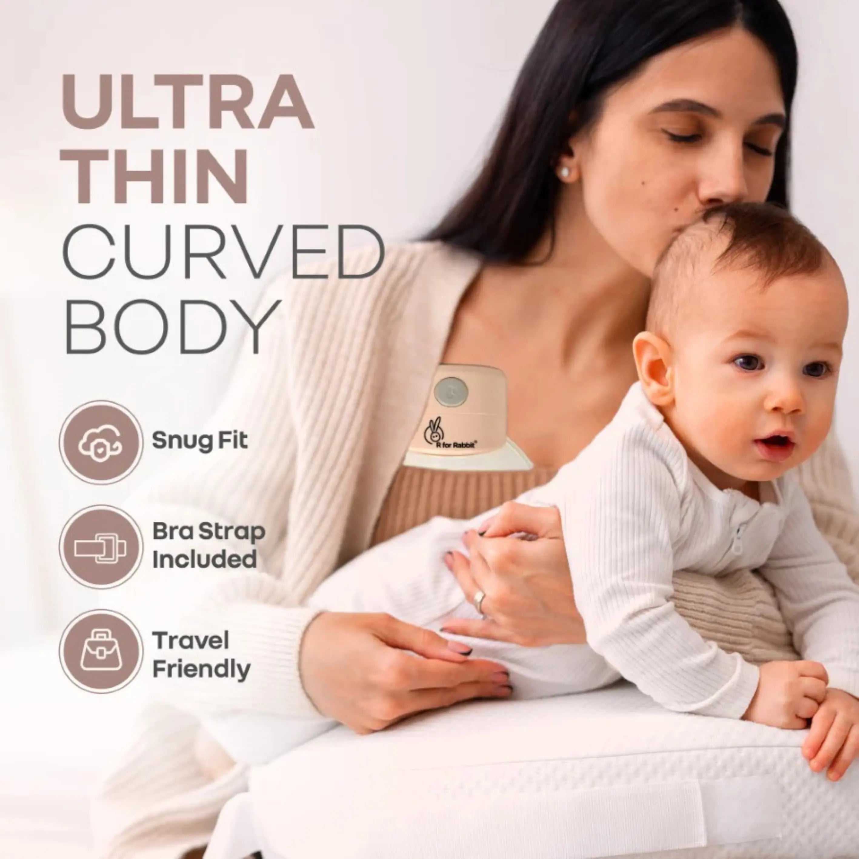 R for Rabbit Lactella Flexi electric Breast Pump single | 3 Modes & 12 Levels | 30 minutes Auto cut mode - Hands-Free & Rechargeable with 180ml Milk Container R for Rabbit