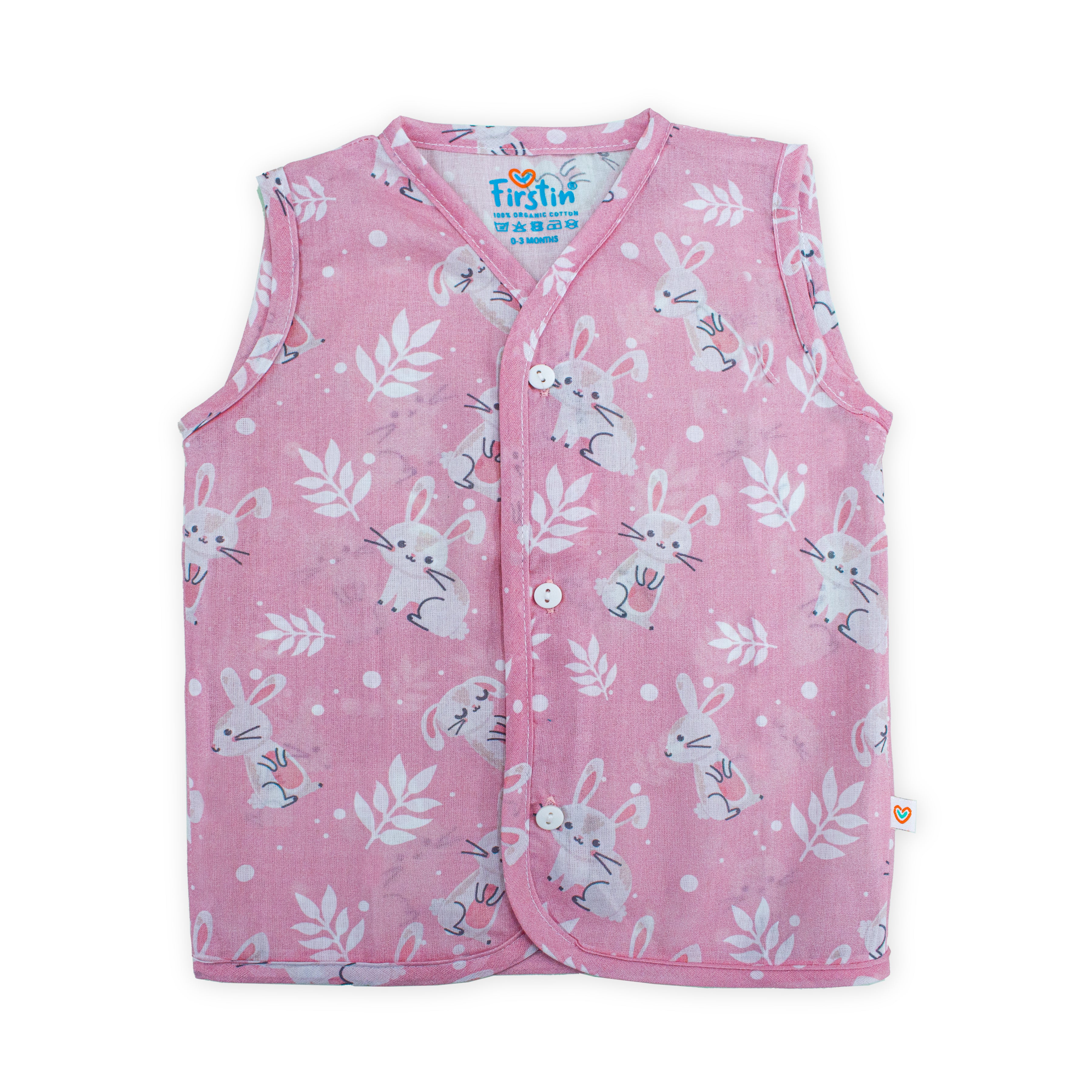 Mul Mul Cotton Front Button Baby Top|Muslin Button Type Jablas for Newborn Babies