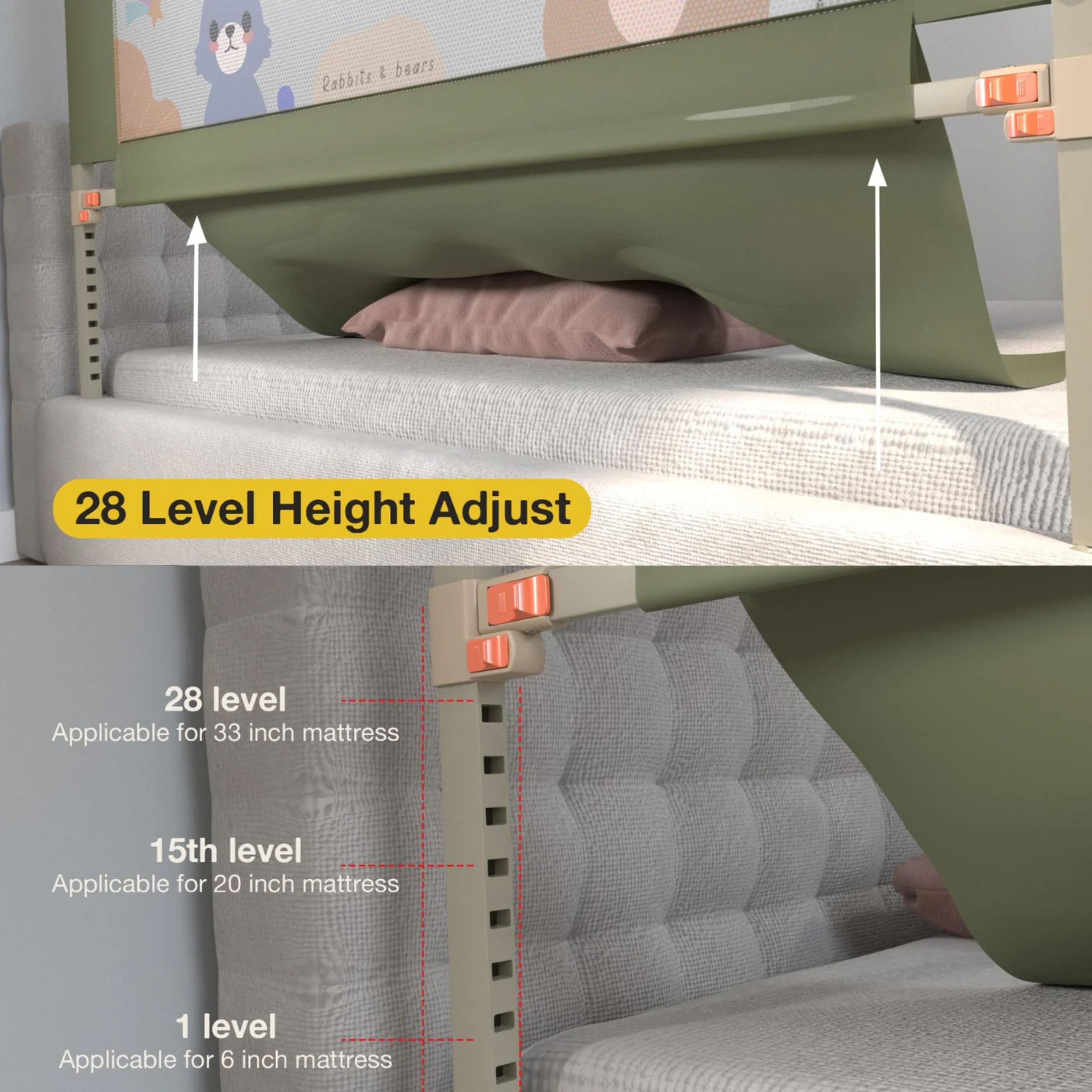 Baby Bed Rail Guard for Toddlers Safety (180 x 80 cm) – Foldable Bed Safety Guard with Breathable Mesh, Strong Frame & Easy Installation for Kids Protection