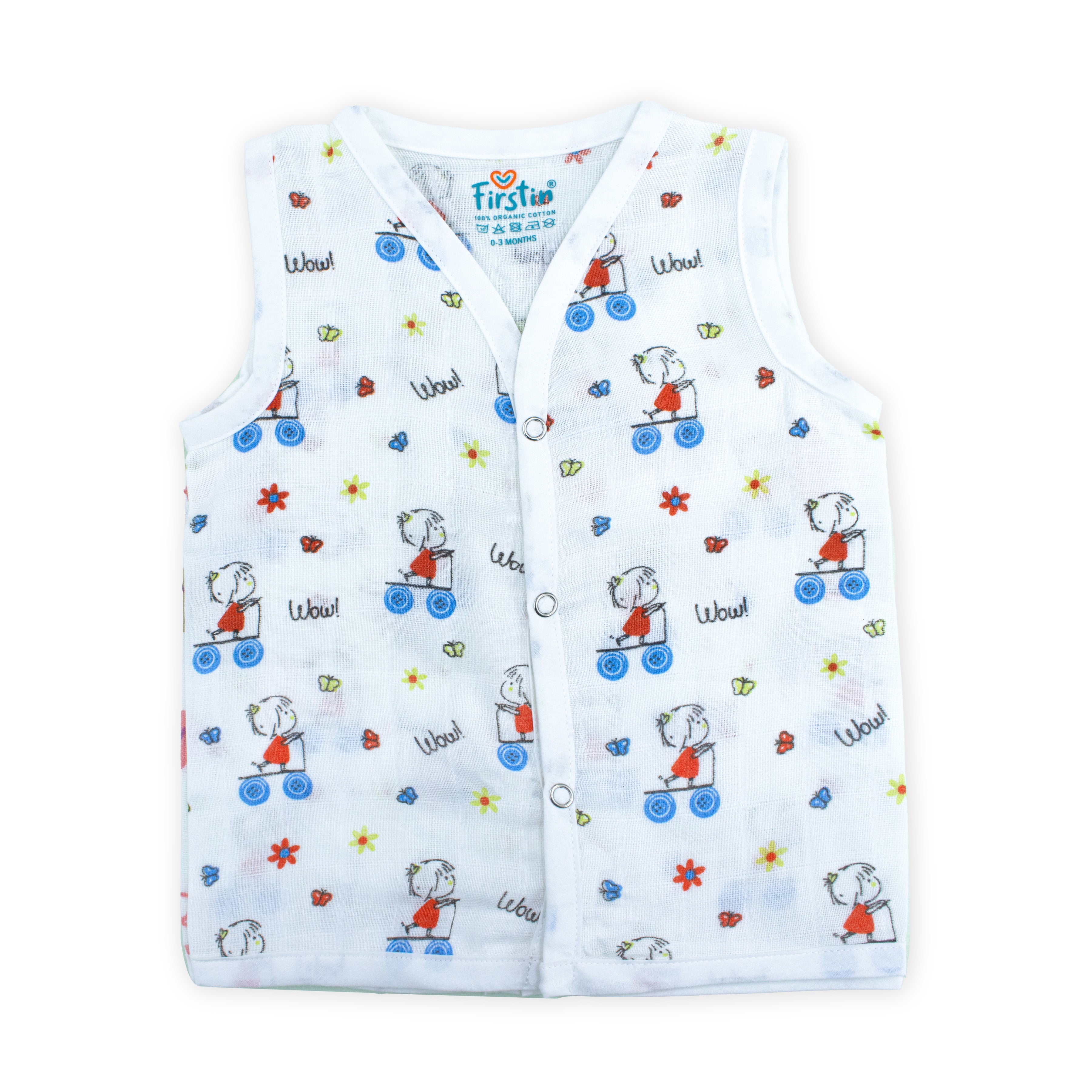 Muslin Button Type Jablas | Muslin Front Button Top For Babies