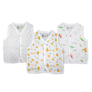 Muslin Front Button Baby Jabla Combo of 3 | Soft Cotton Muslin Newborn Tops | Breathable Button Type Baby Wear Set (Combo of 3)