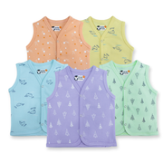 Cotton Front Open Baby Jabla | Soft Breathable Button Jabla for Newborns & Infants | Comfortable Daily Wear Baby Tops (Combo of 5)