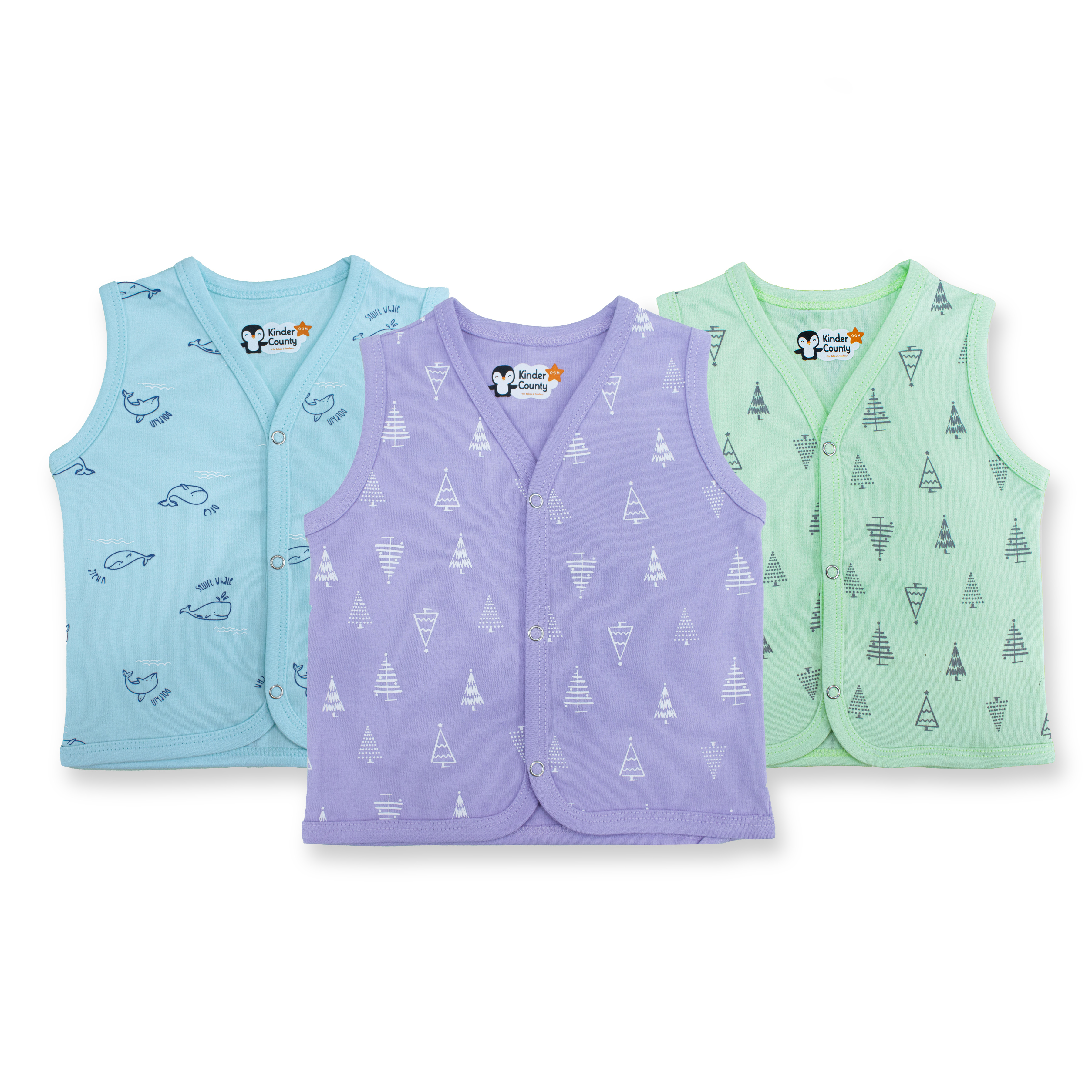 Cotton Front Open Baby Jabla | Soft Breathable Button Jabla for Newborns & Infants | Comfortable Daily Wear Baby Tops(Combo of 3 )