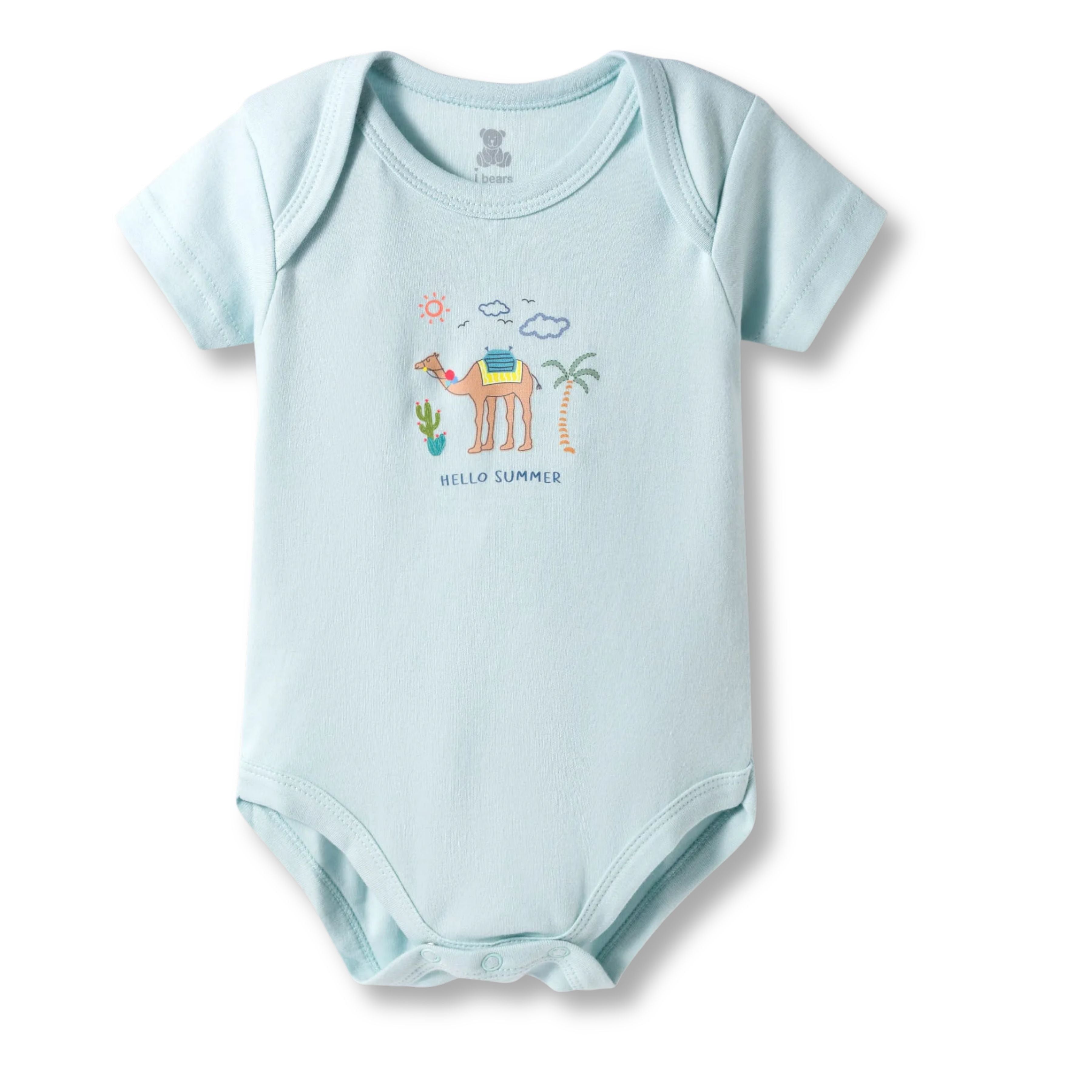 I Bears Interlock Knit Half Sleeves Onesies for Baby | Soft Cotton Baby Bodysuit for Newborns & Infants | Comfortable Daily Wear