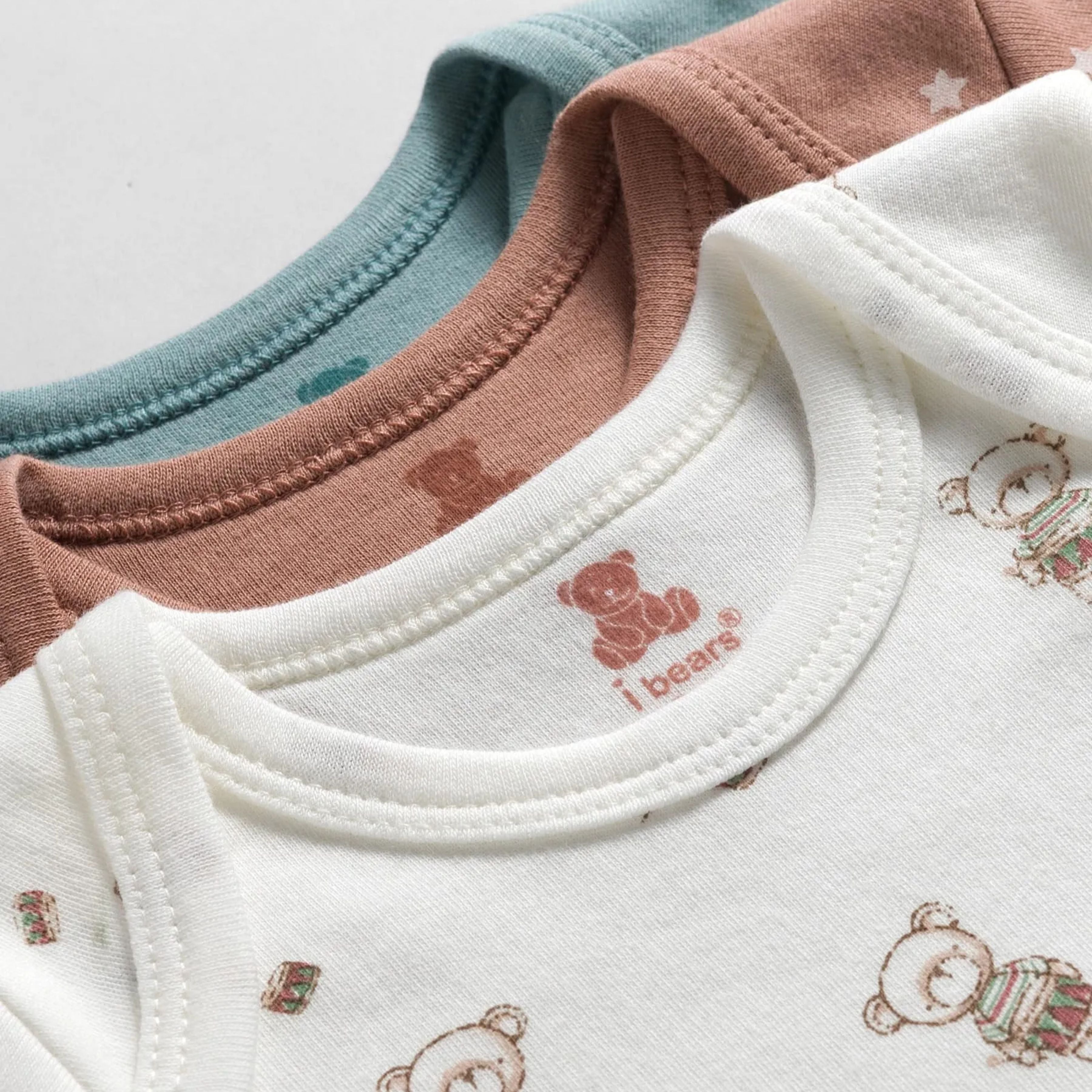 I Bears Interlock Knit Half Sleeves Onesies Combo Pack of 3 | Soft Cotton Baby Bodysuit for Newborns & Infants | Comfortable Daily Wear