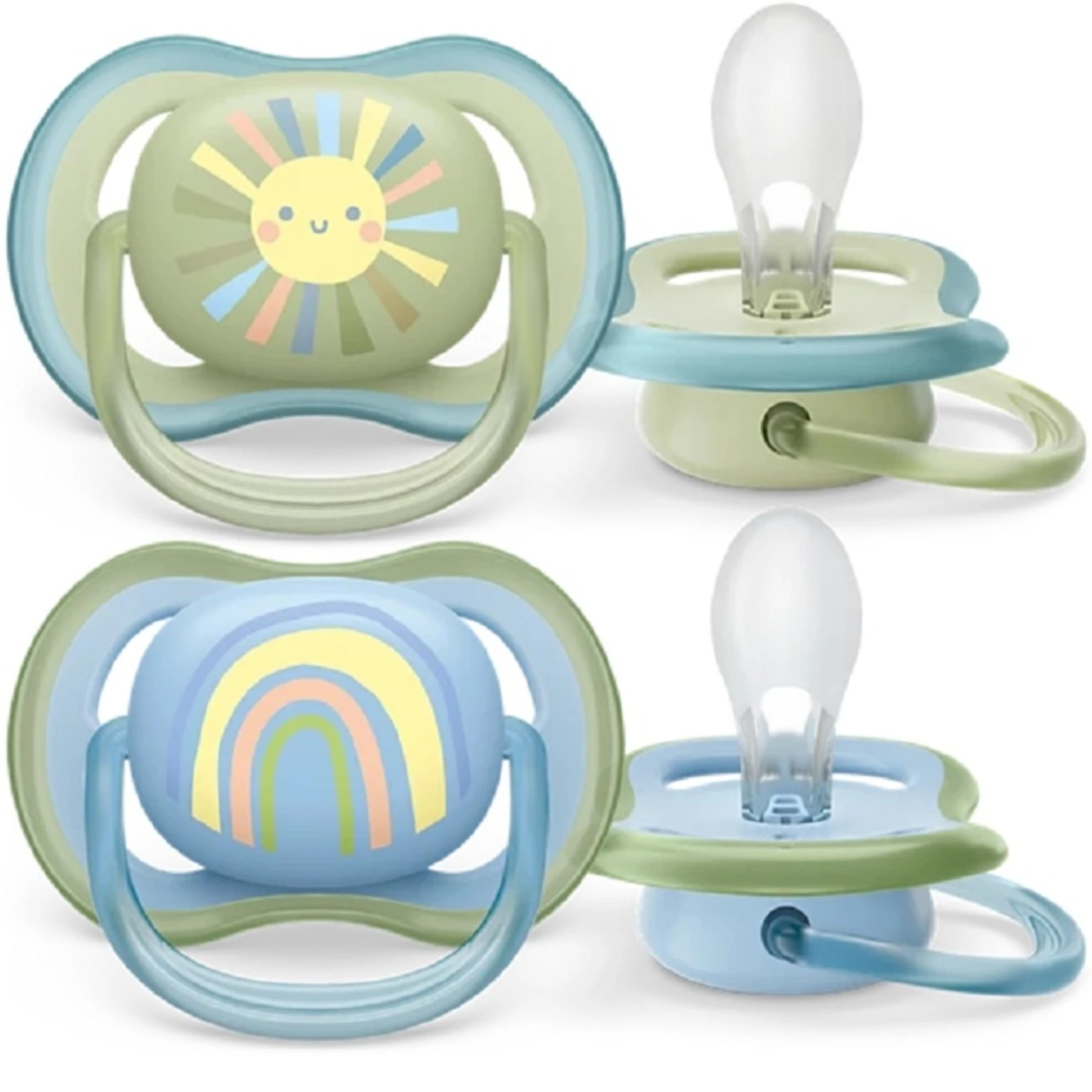 Philips Avent Ultra Air Baby Soother 0-6 Months | Lightweight Breathable Pacifier for Newborn Babies | BPA Free Silicone Nipple (Pack of 2)