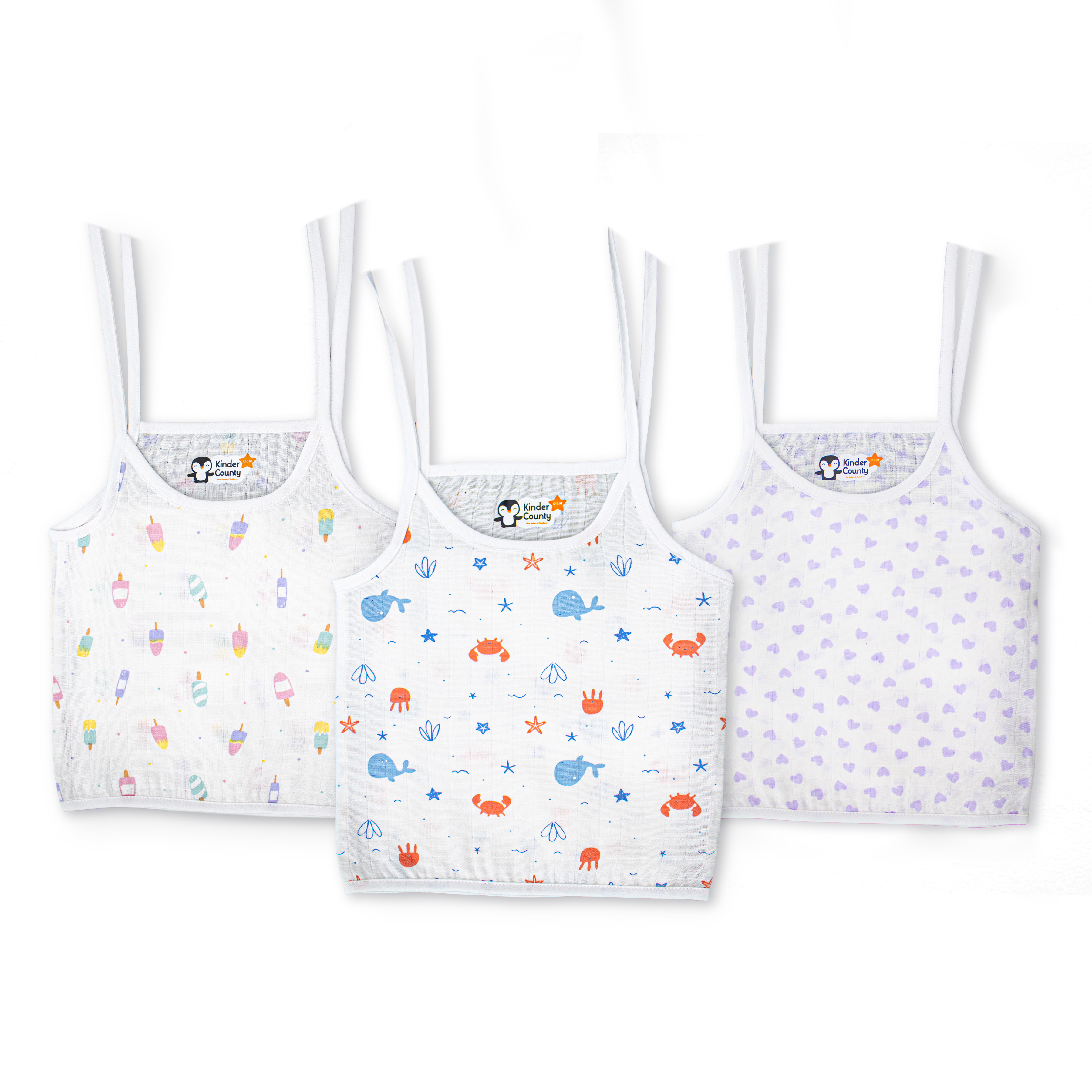 Muslin Knot Baby Jabla Combo| Soft Cotton Muslin Tops for Newborn Babies (0–3 Months) | Breathable, Gentle & Skin-Friendly Infant Wear(Combo of 3)