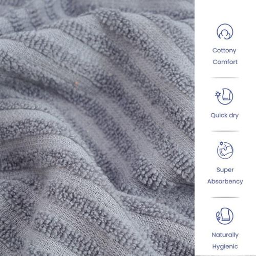 Micro Cotton LuxeLite Versatile Towel,Grey (size: 58x122 cms)