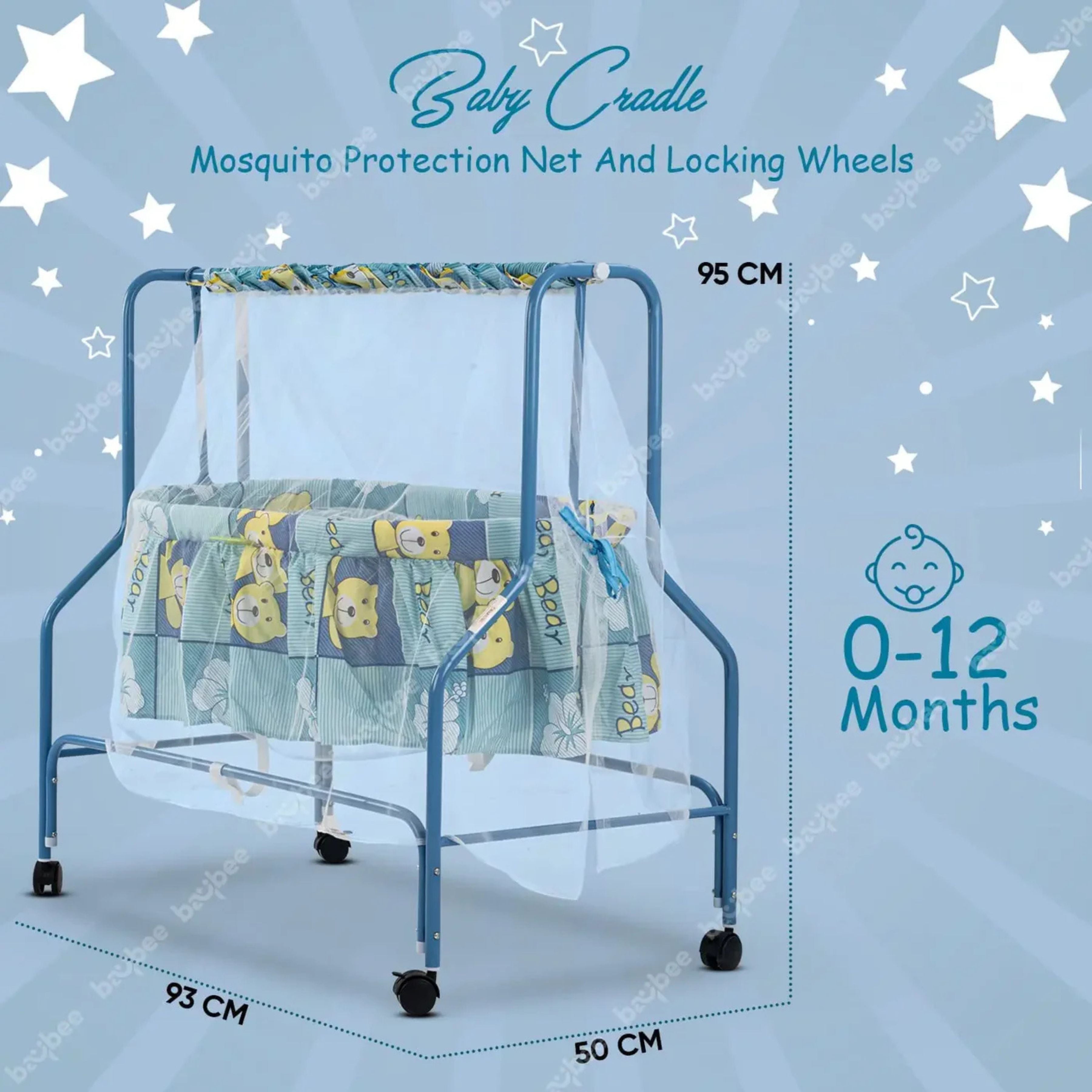 Baybee Enchant Baby Swing Cradle for Baby – Baby Cradle Swing Jhula with Mosquito Net & Wheels | Newborn to 12 Months